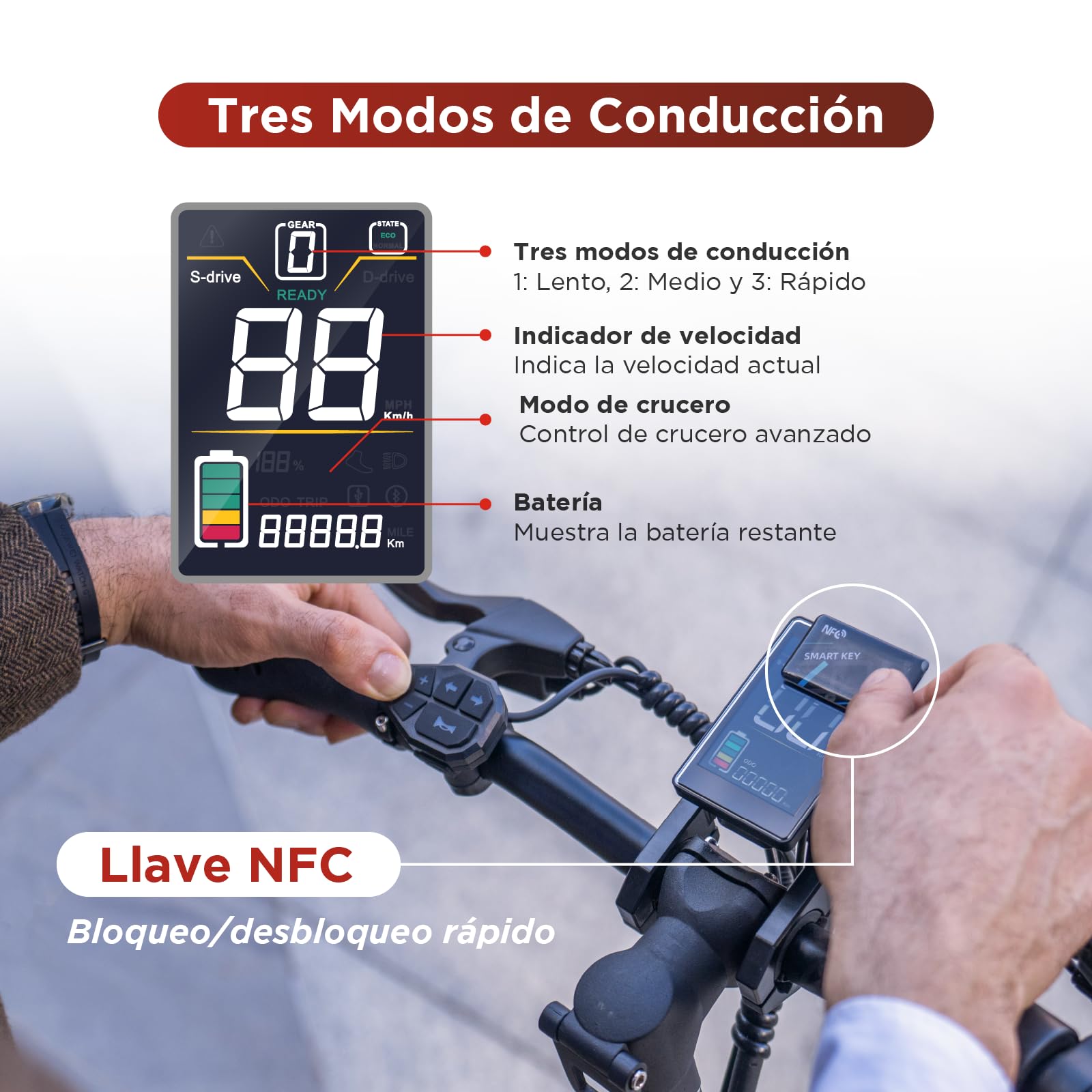 JOYOR C10 DGT Patinete Electrico Adultos - Motor de 500W Autonomía 35km Batería Extraíble Neumáticos de 10" Doble Suspensión - Scooter Homologado DGT