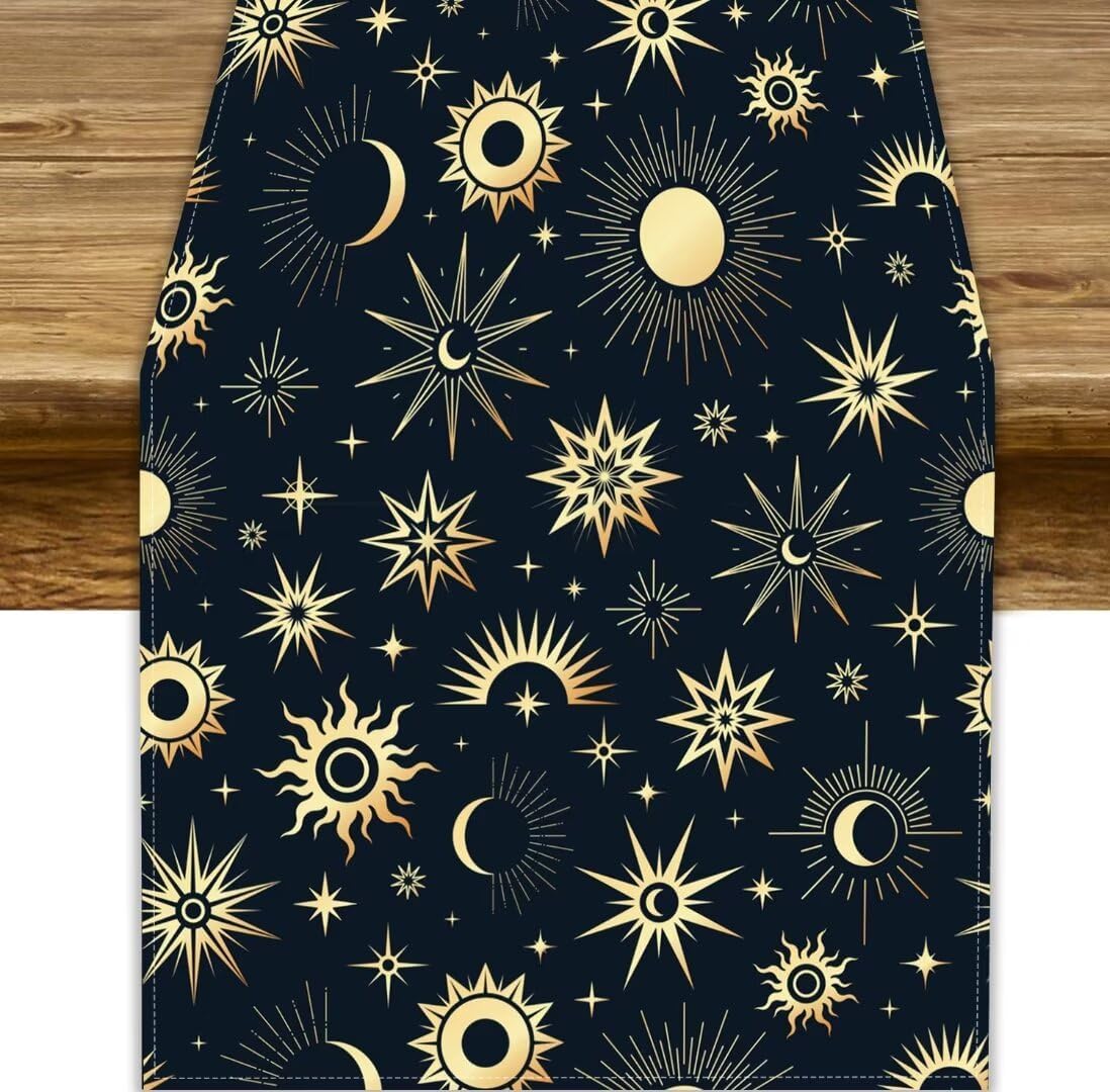 Chinoiserie Table Runner, Asian Chinese Blue Ceramic Japanese Branches Flowers Table Runner for Farmhouse Kitchen Dining Table Home Party Decor, 13x108inch