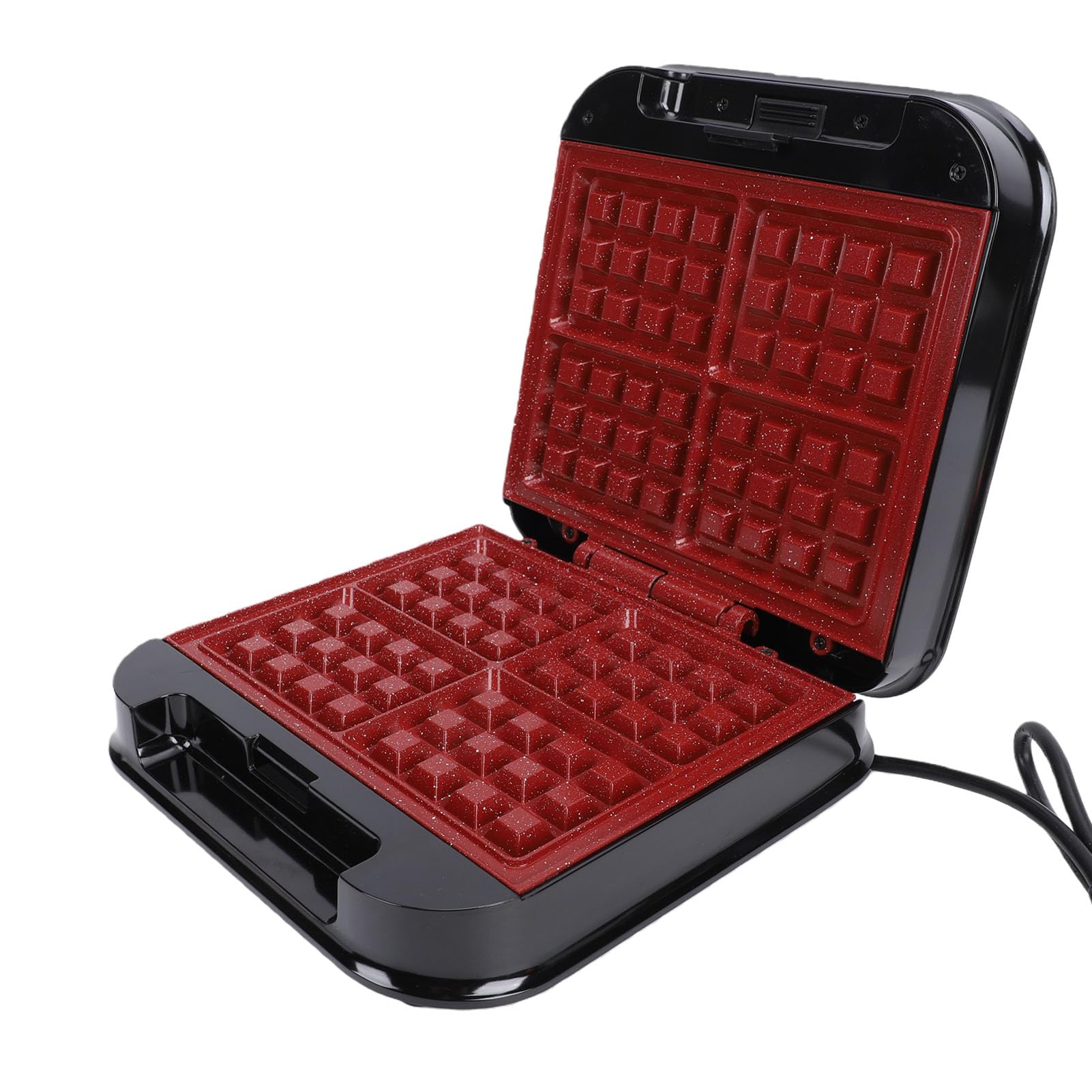 Macchina per Waffle Belga 4 Fette Ferro Antiaderente con Riscaldamento su Entrambi i Lati 850 W 9,3 X 9,3 Pollici Macchina per la Colazione Formato Famiglia per Panini Pancake Dormitorio