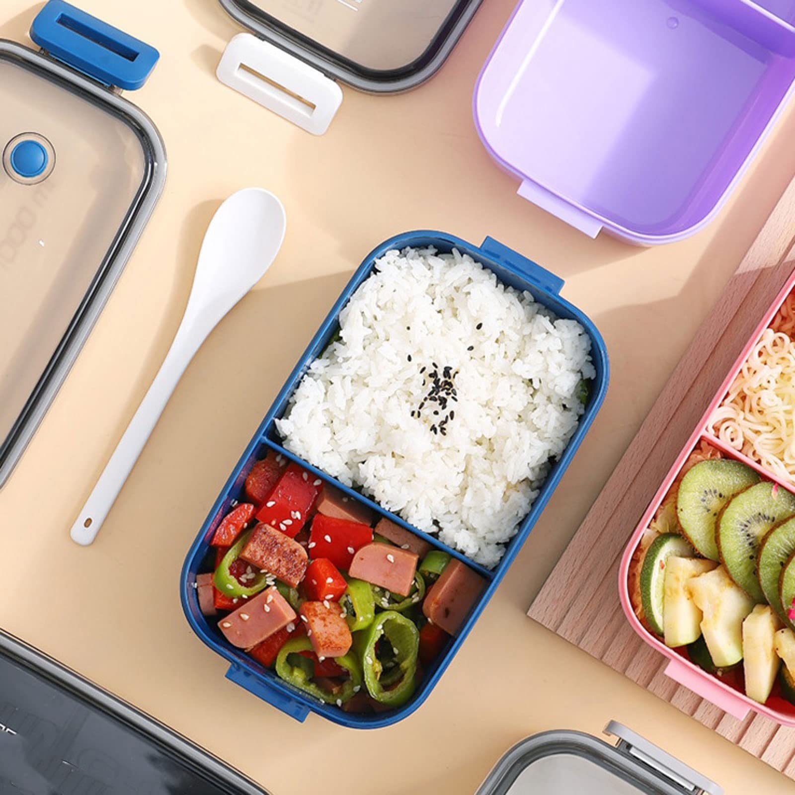 es Accessori da Cucina per Il Pranzo al microonde Contenitore per Alimenti Lunchbox per Lavoratori Scatole Portatili sigillate a Prova di perdite