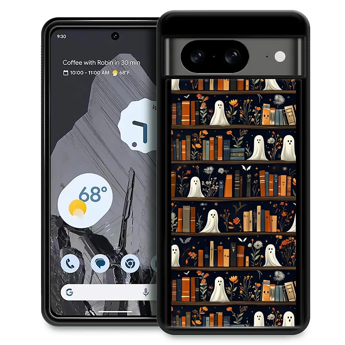 TAMEFOX Compatible with Google Pixel 8 Case,Halloween Grimoire Ghost Google Pixel 8 Case Slim Soft Shockproof TPU Women Girls Boys Protective Cover