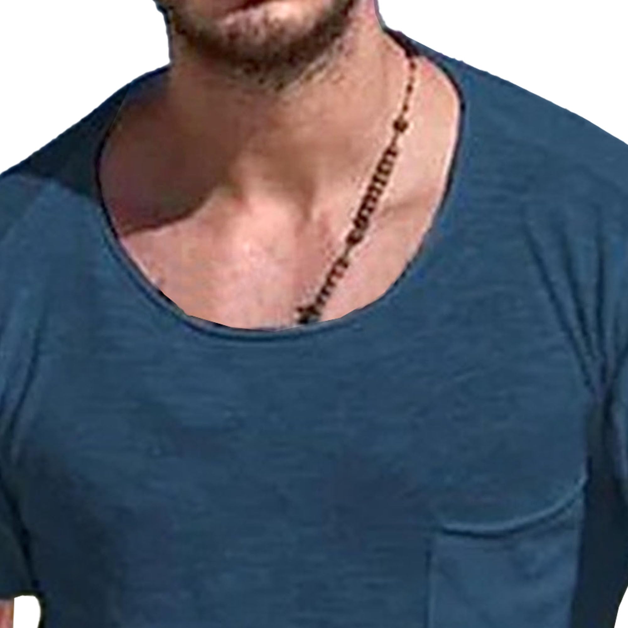 Men Solid Round Neck Pocket T-Shirt Short Sleeve Classic Cozy Lightweight Shirt Summer Casual Basic Sport Tops (Blue,3X-Large)