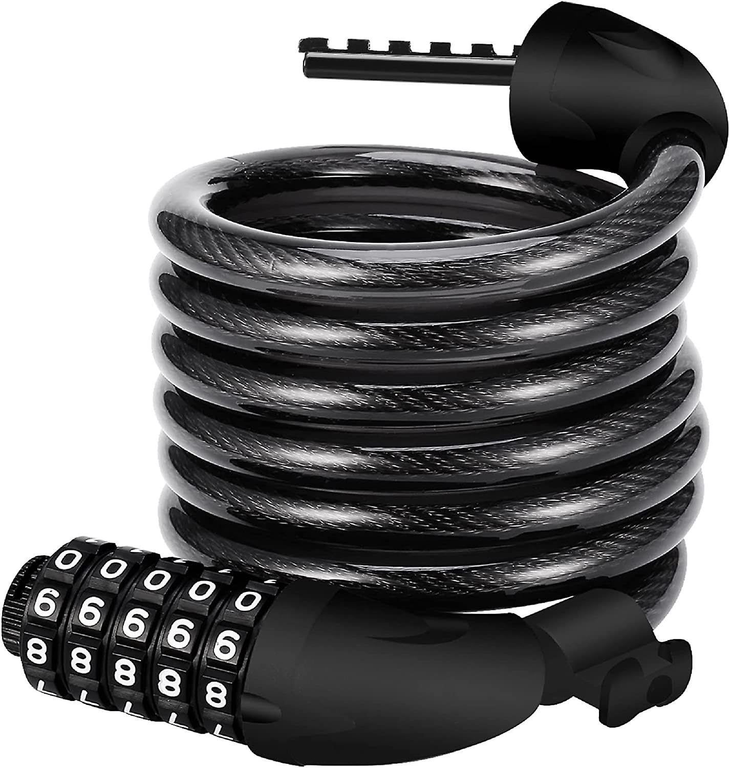 Joyhappst Image Color Dww-Antivol Velo(Noir),Cadenas De Velos Long 120Cm X 12Mm,Cble Antivol Pour Vlo Scooter Motos Portail Vlo Avec 5 Chiffres Intelligente Code Et Vlo Pou