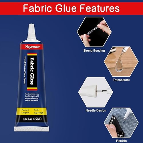 Miniatura 3 de Pegamento para tela, adhesivo permanente transparente lavable para ropa para todas las telas, algodón, franela, mezclilla, cuero, poliéster,