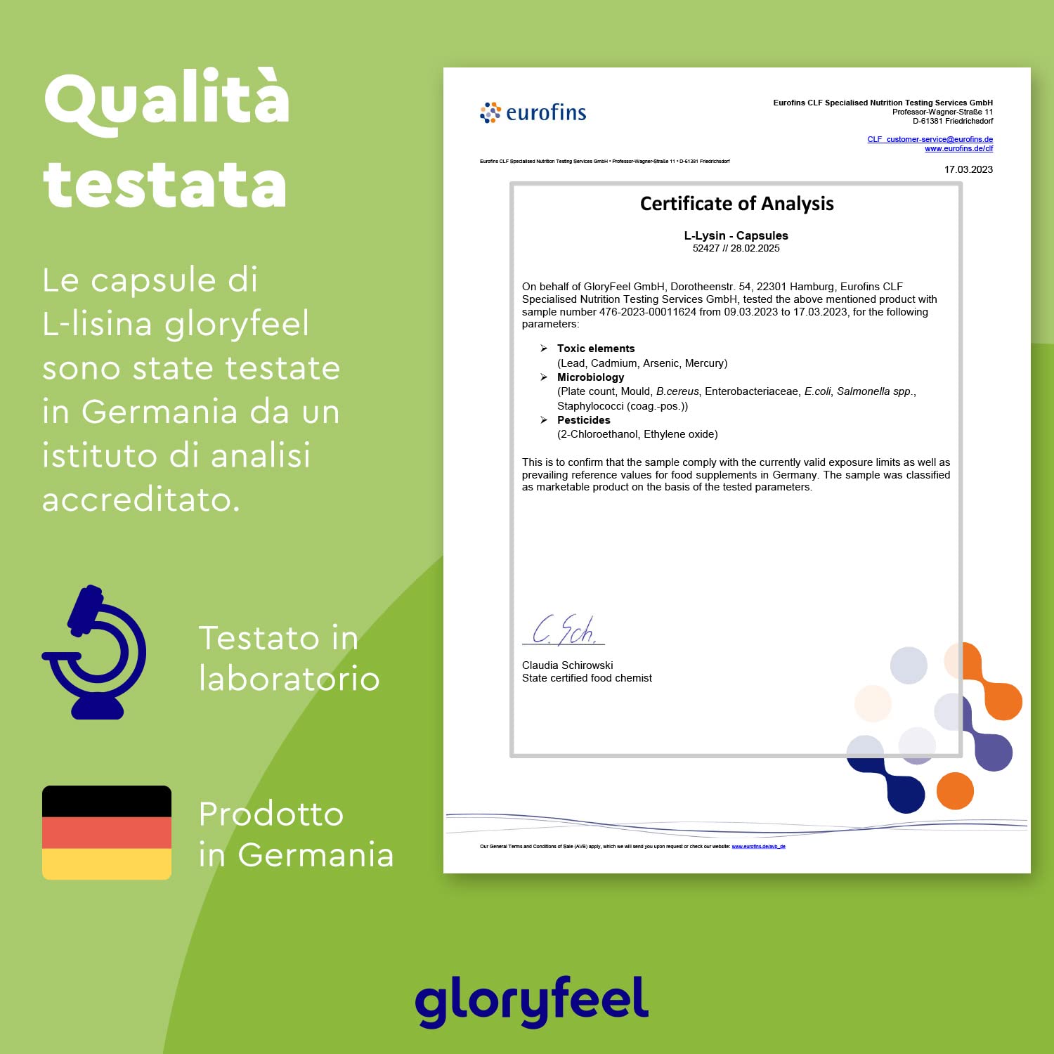 L-Lisina, 400 Capsule, 1.000 mg di L-lisina + Zinco 1,5 mg per Dose Giornaliera, da Fermentazione Vegetale, Vegana, ad Alto Dosaggio, Senza Additivi, Prodotta e Testata in Laboratorio in Germania
