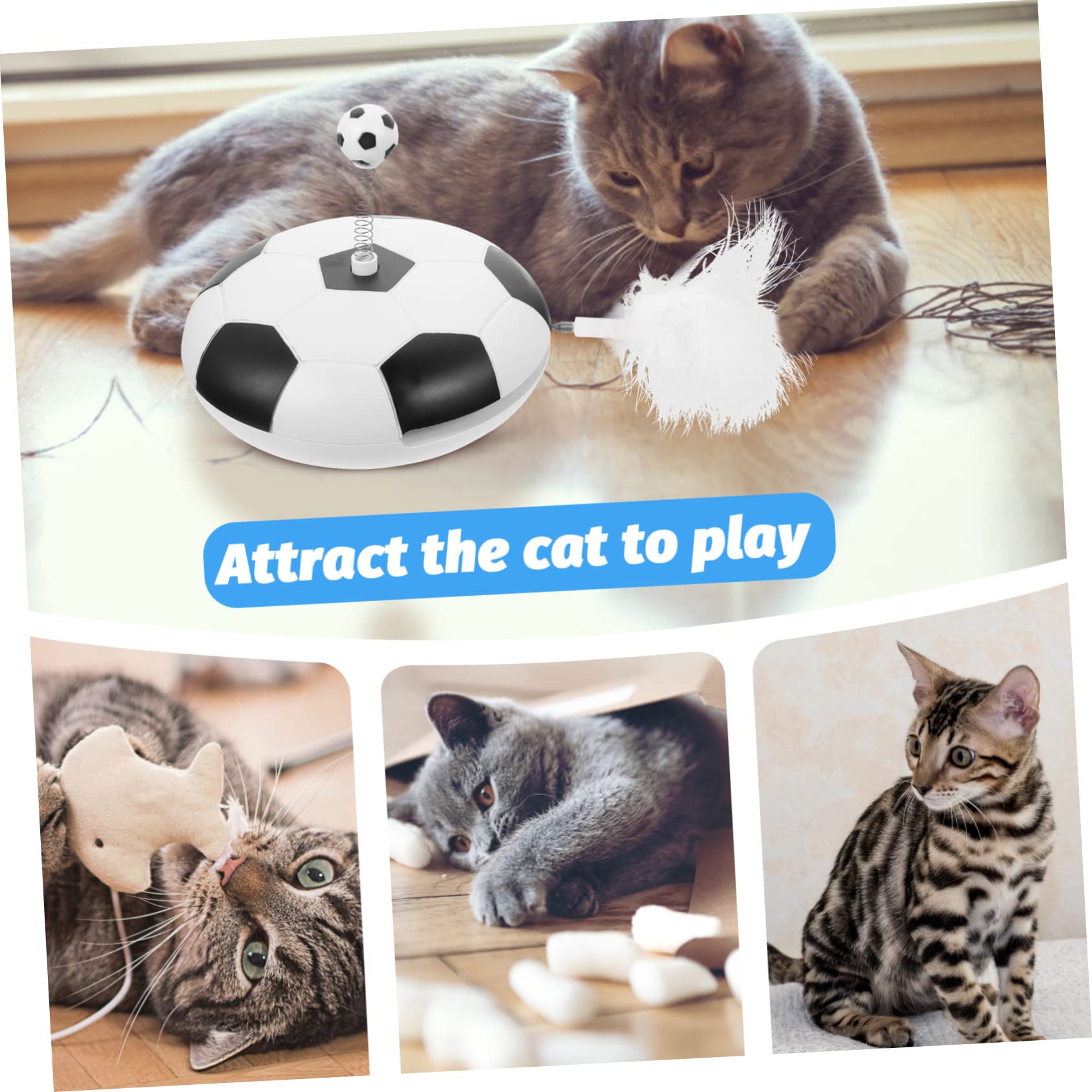 Toddmomy Interaktives Katzen-Spielzeug Mit Geräuschen Automatisches Selbstteasendes Fußball-Design Für Katzen Fördert Bewegung Und Spielspaß Im Innenbereich