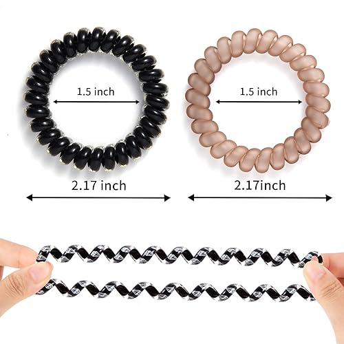 Miniatura 5 de Lazos para el cabello en espiral sin arrugas, coloridos lazos para el cabello sin rastro, lazos elásticos para el cabello, lazos para el cabello