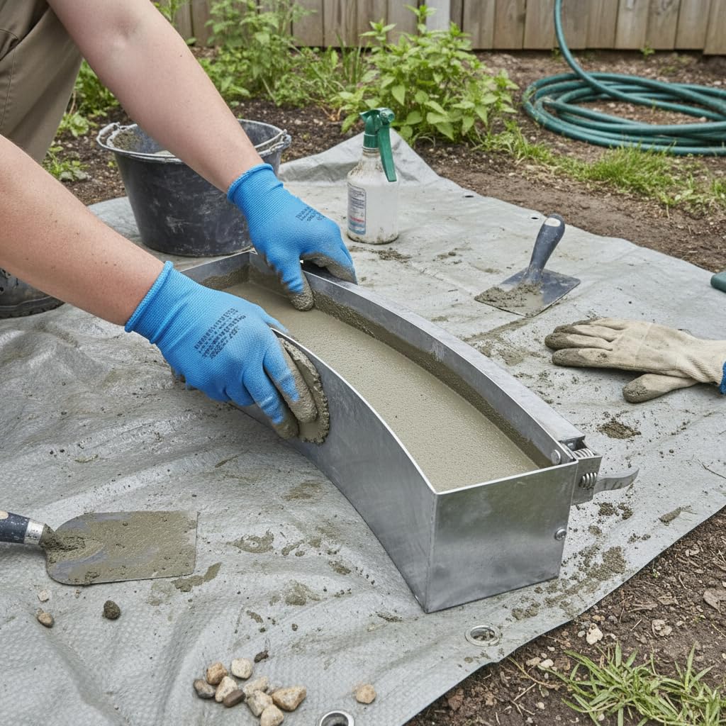 Gebogene Bordsteinform Metall | Robuste Metallkonstruktion, für Betonvorfertigung, zur Gestaltung von Gartenwegen, Einfahrten, für Kurven