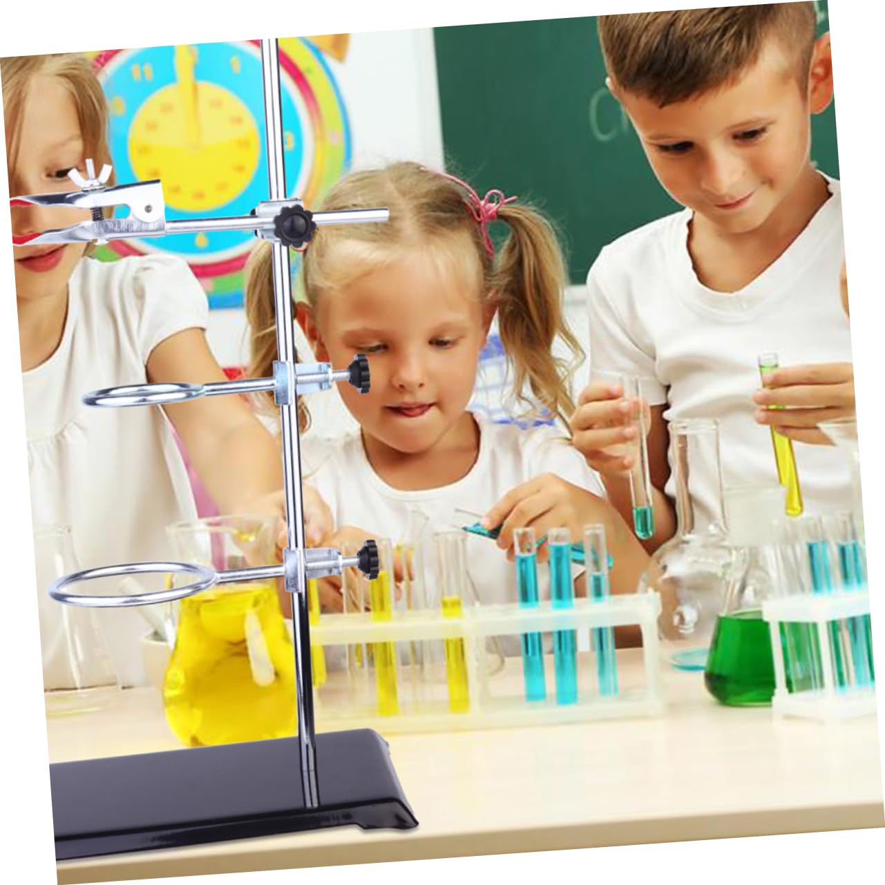Gatuida Support Métallique de Laboratoire Matériel de Laboratoire Pince pour Flacons Support pour Entonnoirs et Pinces