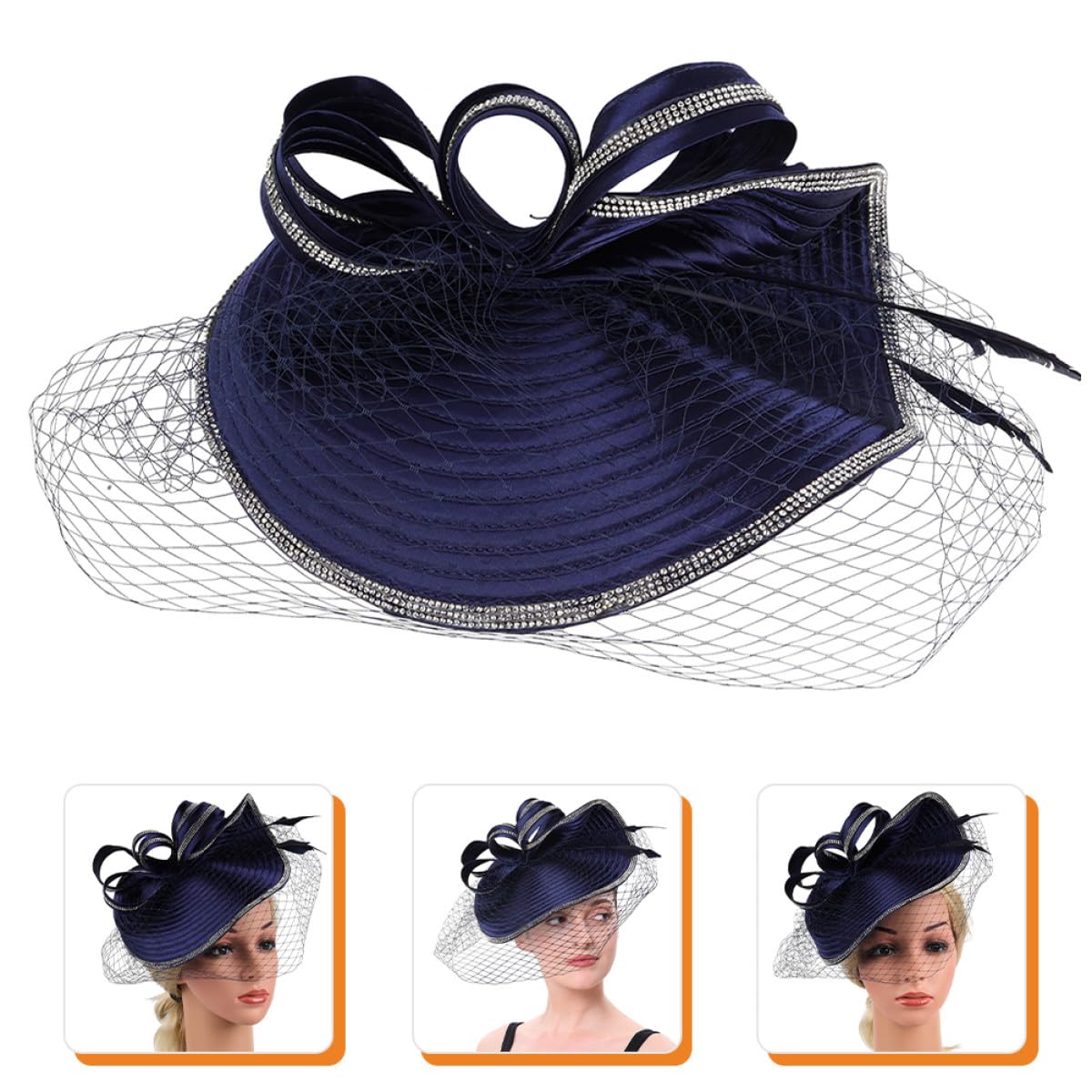 Fascinator in Canapa Blu Navy Elegante e Facile da Indossare per Cocktail Party e Cerimonie Superficie Liscia e Stile Giovane