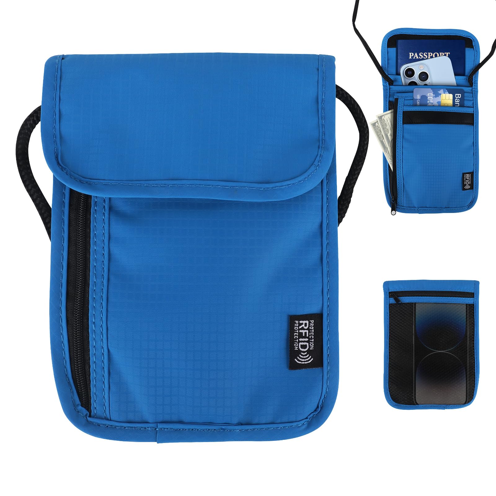 VOANZO Pochette De Cou Portefeuille De Cou Pochette De Passeport RFD