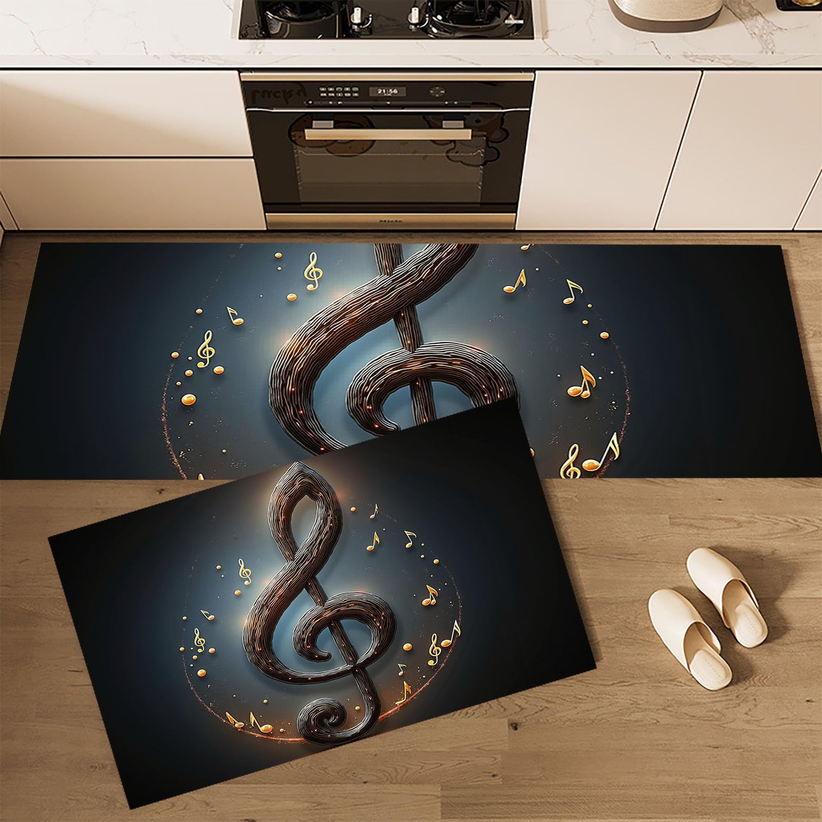 Tapis de cuisine anti-fatigue lavable et lot de 2 tapis amortissants pour bureau