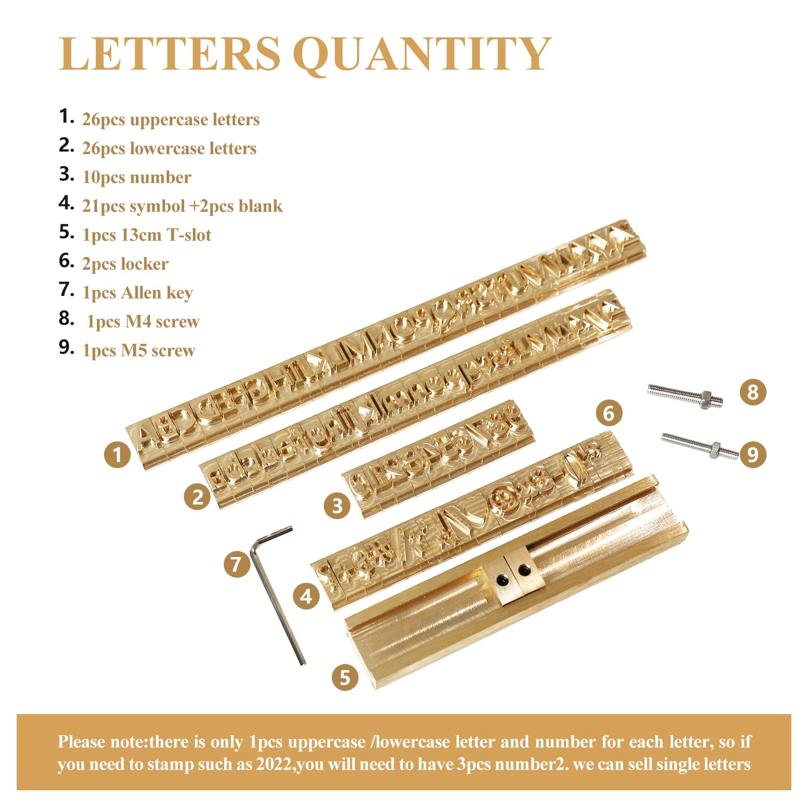 Estampado de letras flexibles de cobre y latón, números, alfabetos, símbolos, caracteres, moldes de grabado CNC para máquina de estampado en caliente (0.394 in Time New Roman) 3