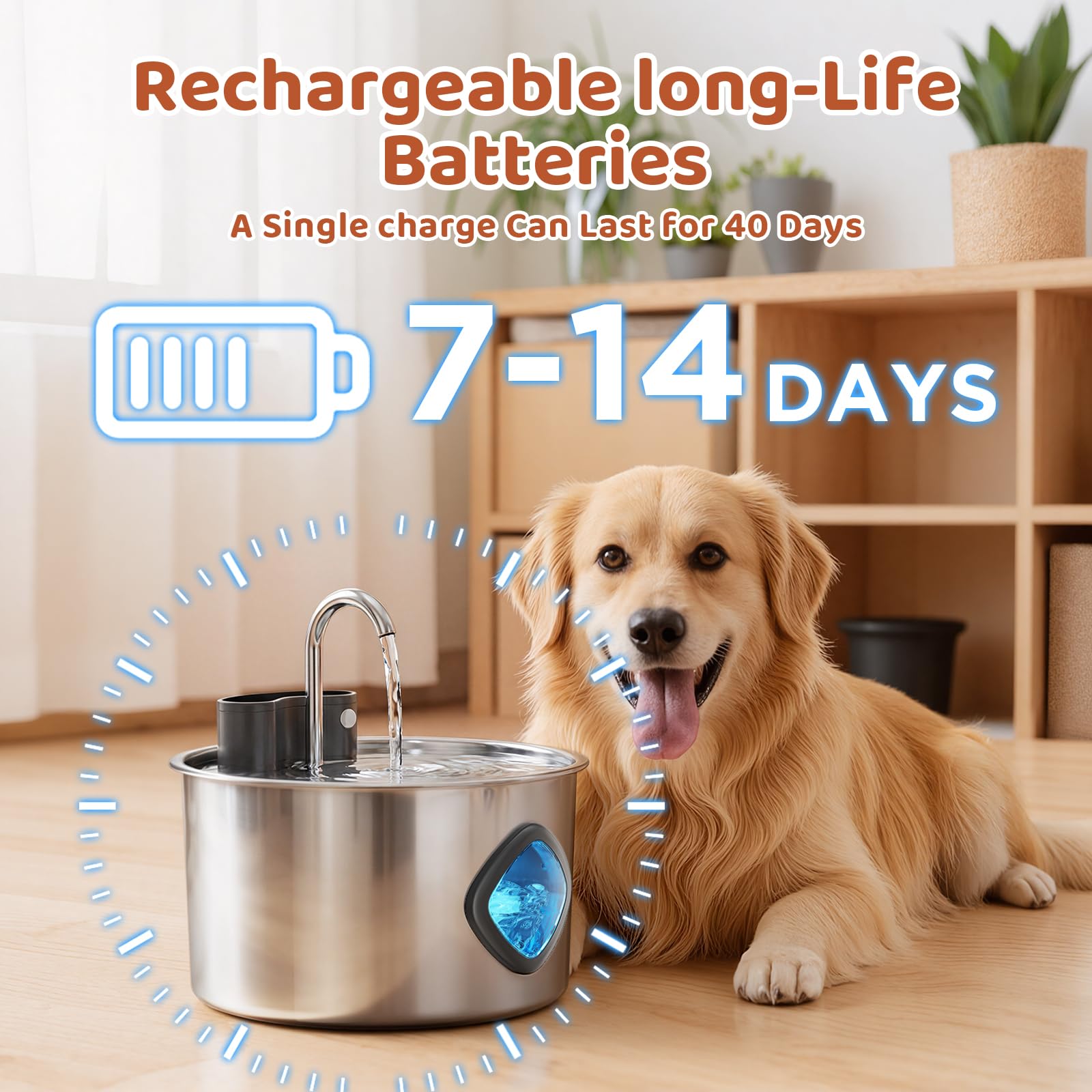 Pet Water Fountain Pump Replacement - Quiet Operation, High Efficiency - Compatible with 2.2L/3L/3.2L/3.5L Stainless Steel Cat & Dog Water Fountains - image 5