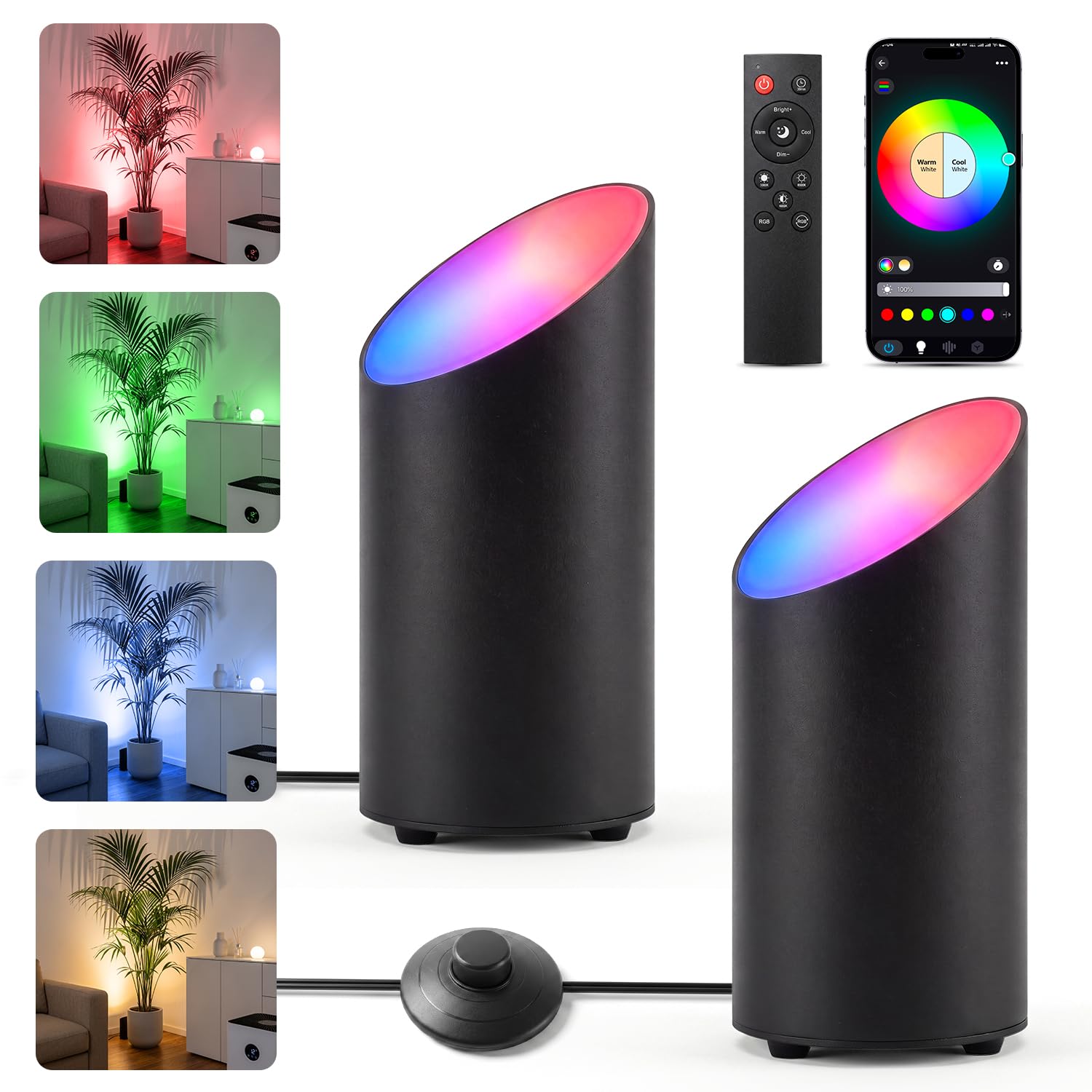 LED Uplight Spotlight,Foco LED 8W, RGB LED floor lamp Foco de Pie 2PCS