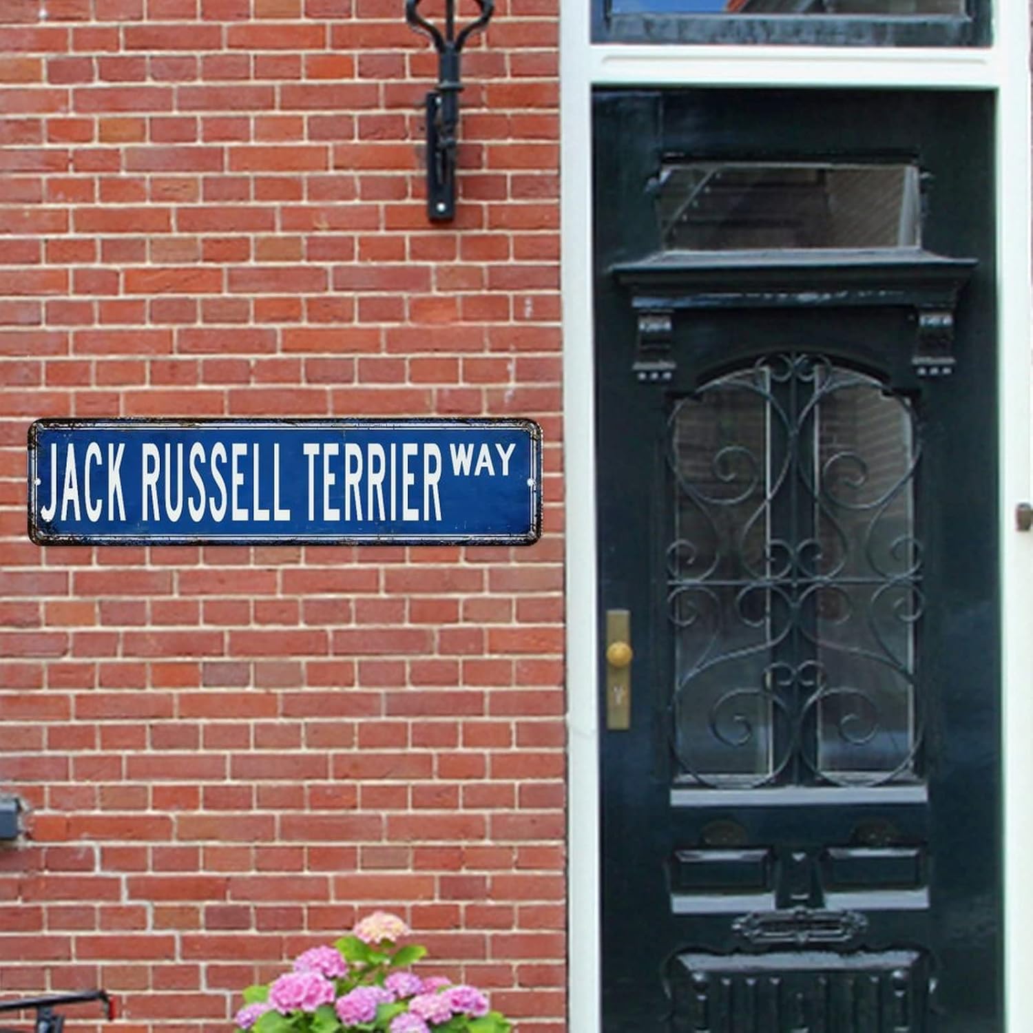 Rustic Jack Russell Terrier Sign Custom Metal Street Sign Jack Russell Terrier Gift Jack Russell Terrier Road Decor Retro Indoor Or Outdoor Plaque for Bar Shop Cafe 6x24in