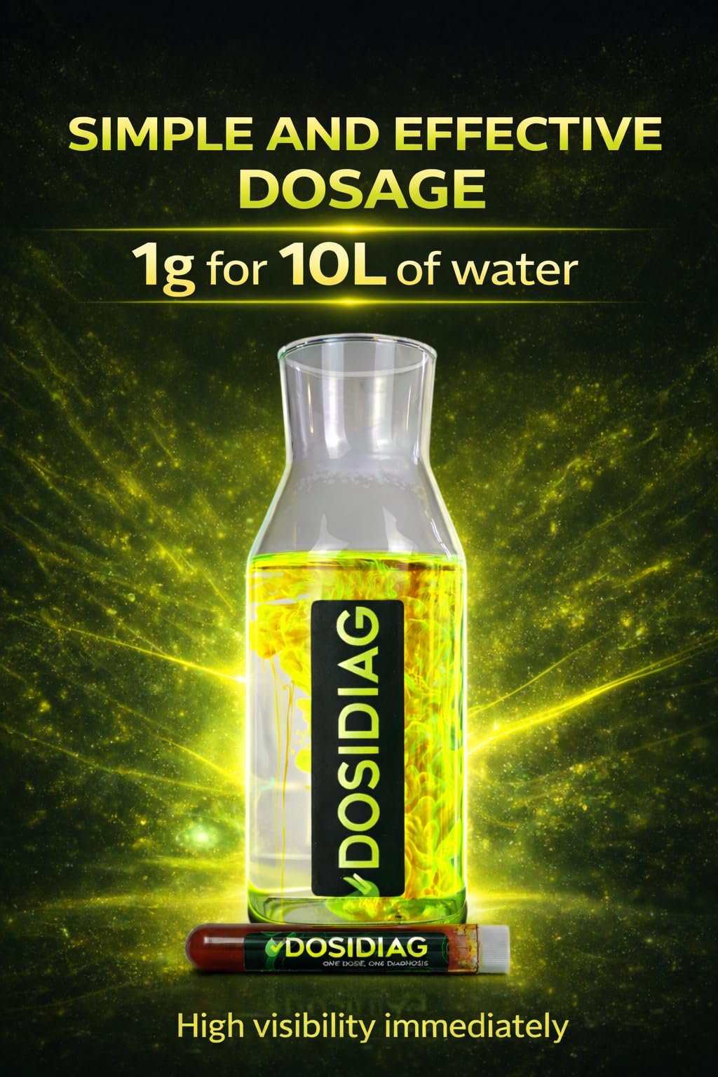 Fluorescein DOSIDIAG Intensywny barwnik do śledzenia wycieków: Basen, SPA, hydraulika, dachy, samochód