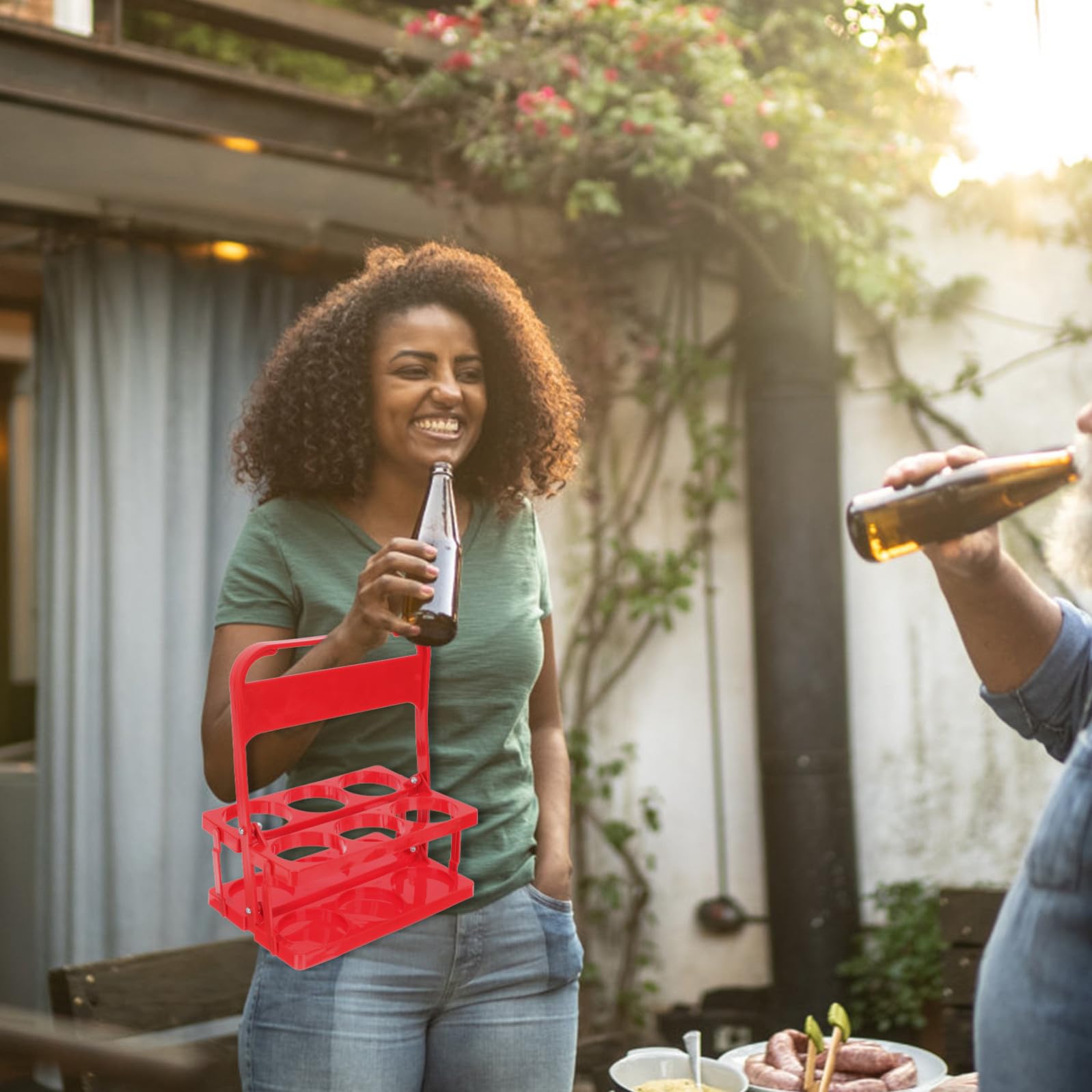 SECFOU Portabottiglie in Plastico 2 Pezzi Multifunzionale Pieghevole, Cestino Porta Bottiglie per Birra e Vino, per Feste Speciali e Regali Housewarming