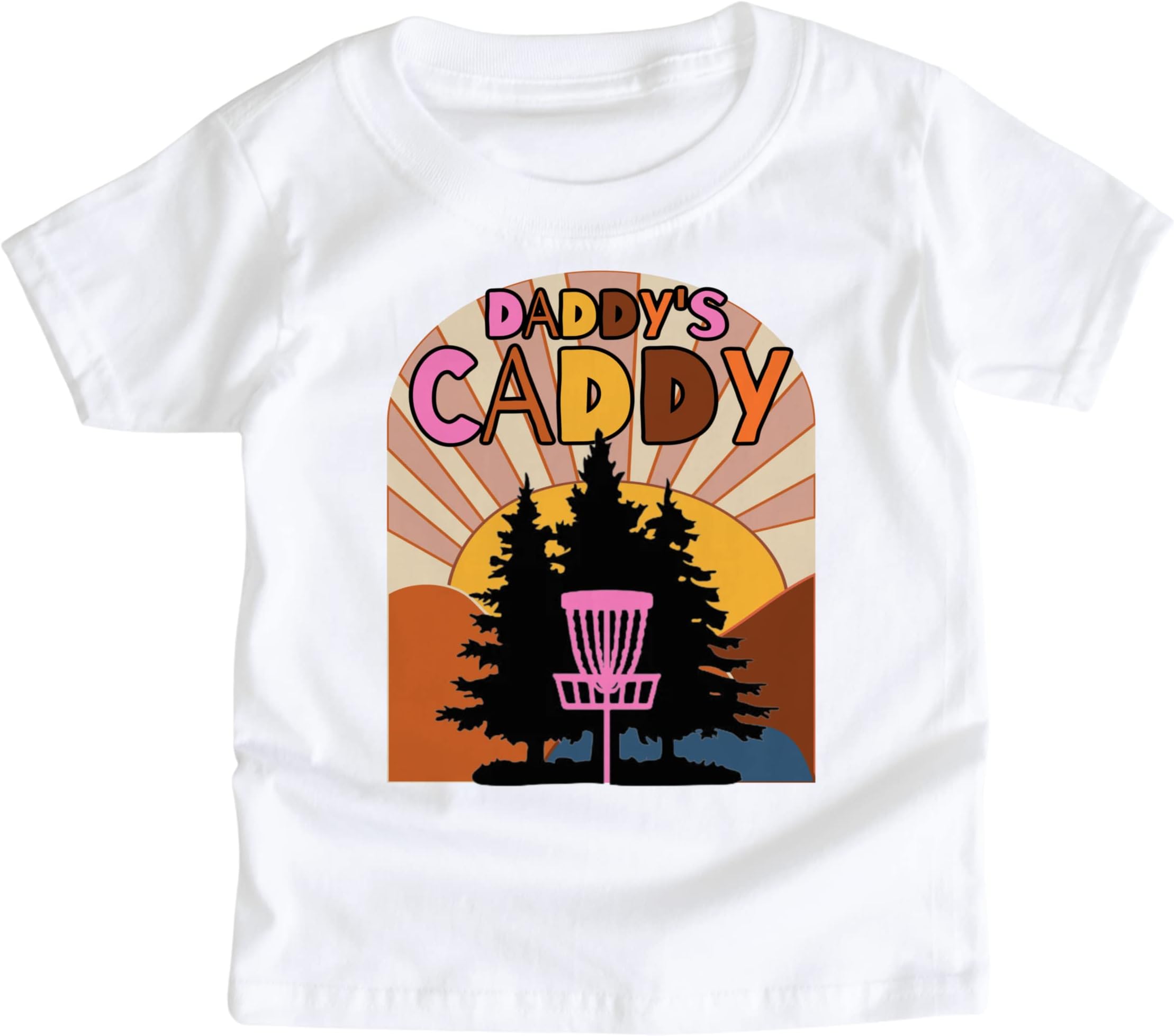 Disc Golf Caddy Baby Shirt Onesie Bodysuit or Toddler Kids T-Shirt Dad Daddy Fathers Day Gift Christmas Little Girl Boy Outfit DADCADDY (2T Toddler Tee Shirt, Pink)2