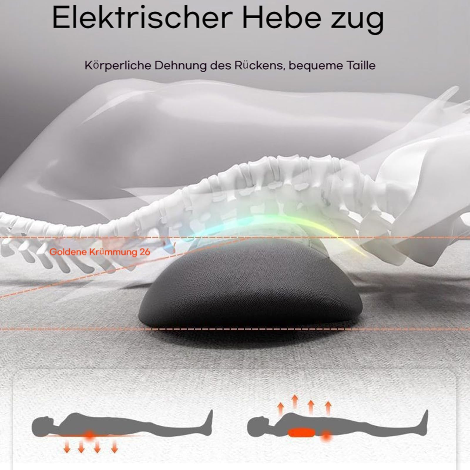 3 In 1 Massage Pad, Rückenmassagegerät Unterer Rücken Mit Wärme/Vibration/Lendenwirbelstütz Um Druck Aus Dem Unteren Rücken Zu Nehmen Und Verspannte Muskeln Zu Lockern (B)