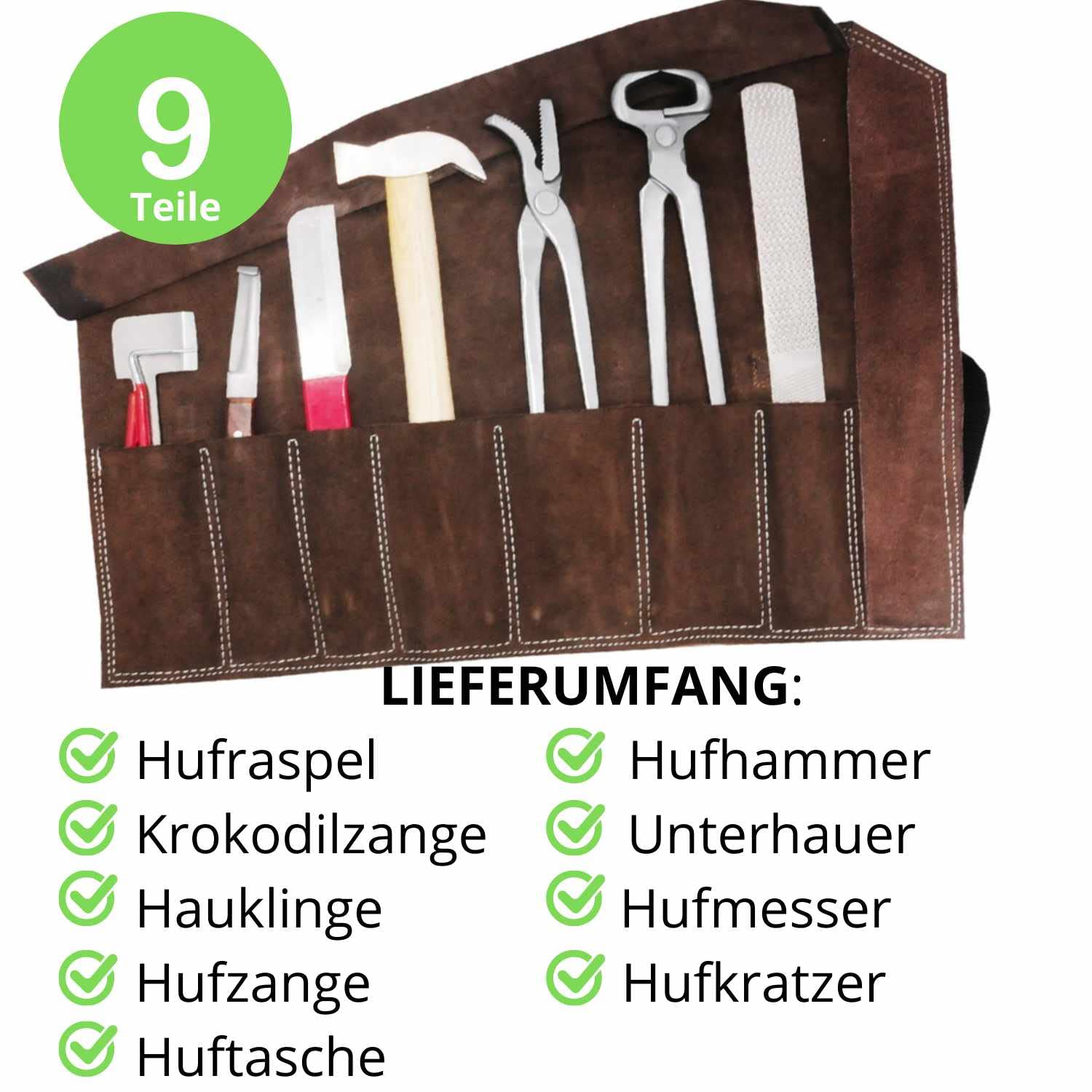 Amesbichler - Juego de herrajes de hípica (8 piezas, en estuche de piel)