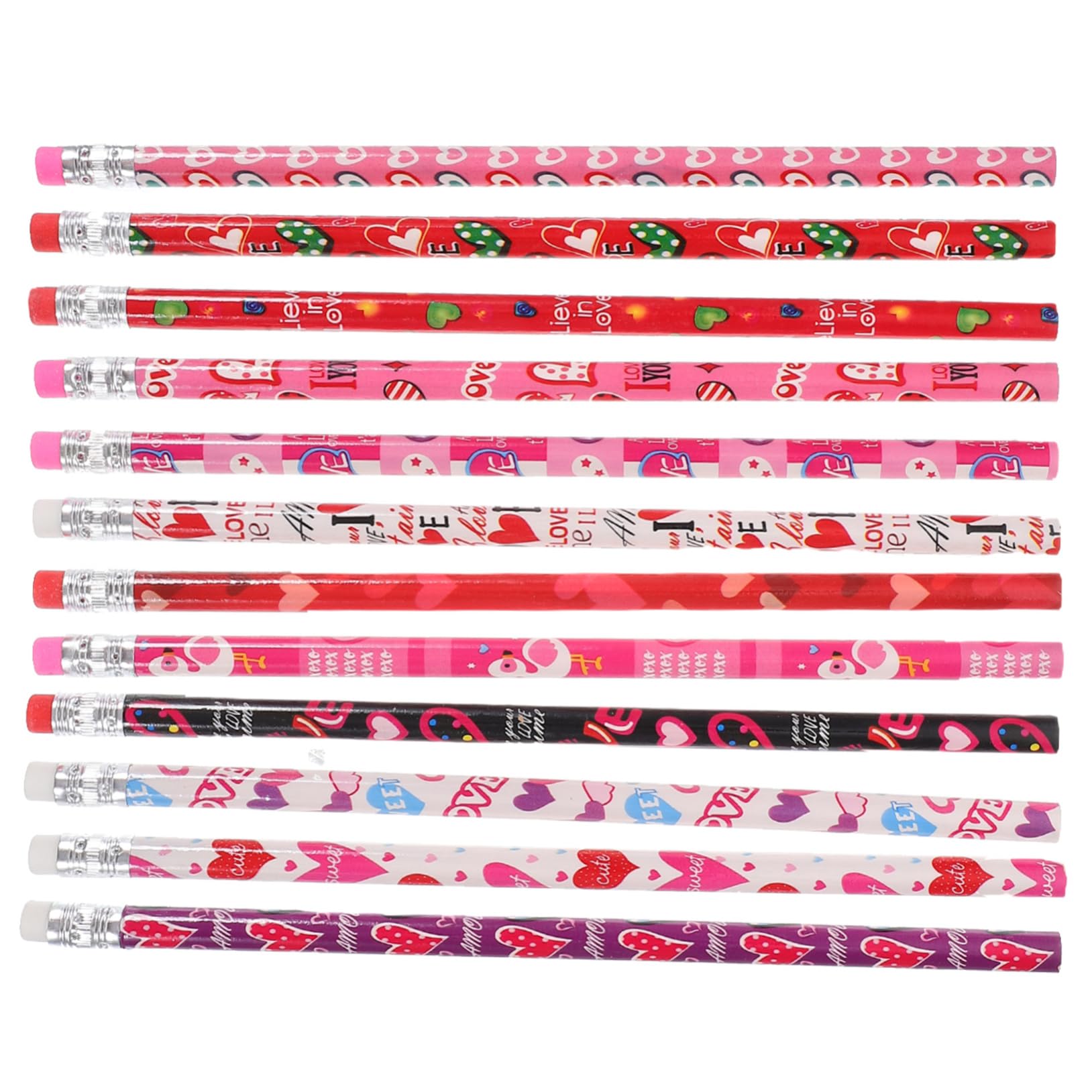 NUOBESTY 4 Ensembles Crayon Saint Valentin Crayons Pour Esquisse Crayons De Cœur Des Pastel Étui À Marqueurs À Croquis Multifonctions Stylo De Croquis La Gomme 48 Pièces * 4