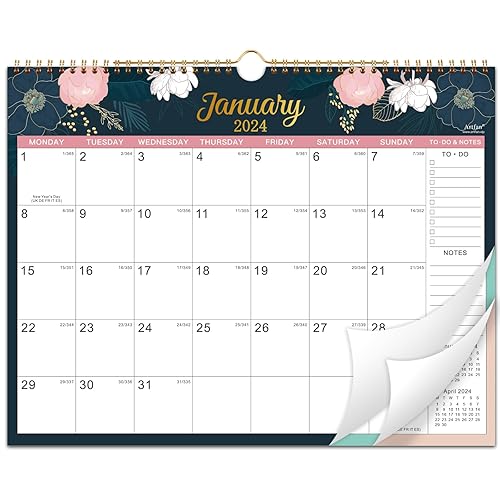 Calendar 2024 uk - Wall Calendar 2024 with Thick Papaer, 2024 Calendar month to view, January 2024 to December 2024, 11.6"X 14.8", Flower