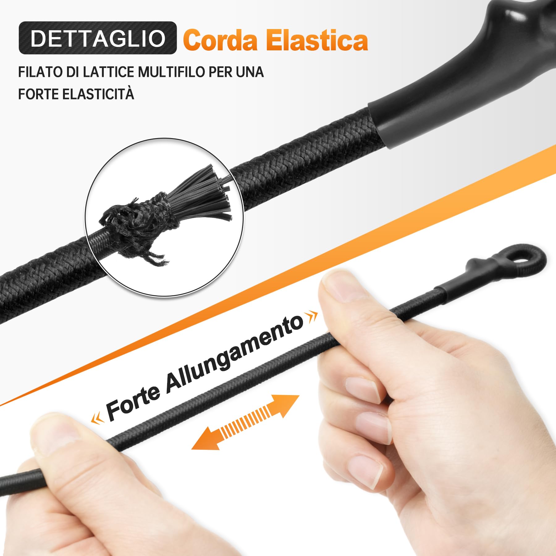 6 Corde Elastiche con Moschettoni da 30 cm,Corde Elastico con Gancio.Tenditore con Ggancio.Cinghie di Sicurezza in Gomma per Legare Bagagli, Tende da Campeggio, Teloni, Bici e Trasporto