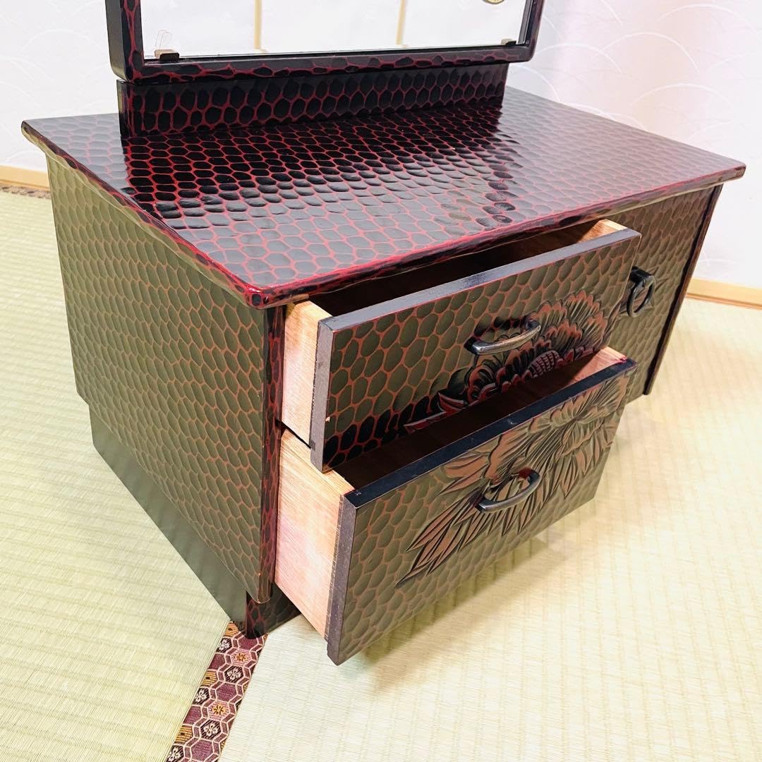 Amazon.co.jp: 鎌倉彫 鏡台 一面鏡 アンティーク風 和家具 高級