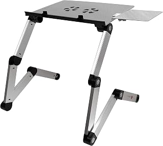 Gorilla Tech Newton Laptop Stand Adjustable Laptop Tray, Laptop Table for Bed Sofa, Standing Desk, Folding Laptop Desk for Home and Office, Very Sturdy 4 Leg Segments, Mouse Pad, Dual Cooling Fans