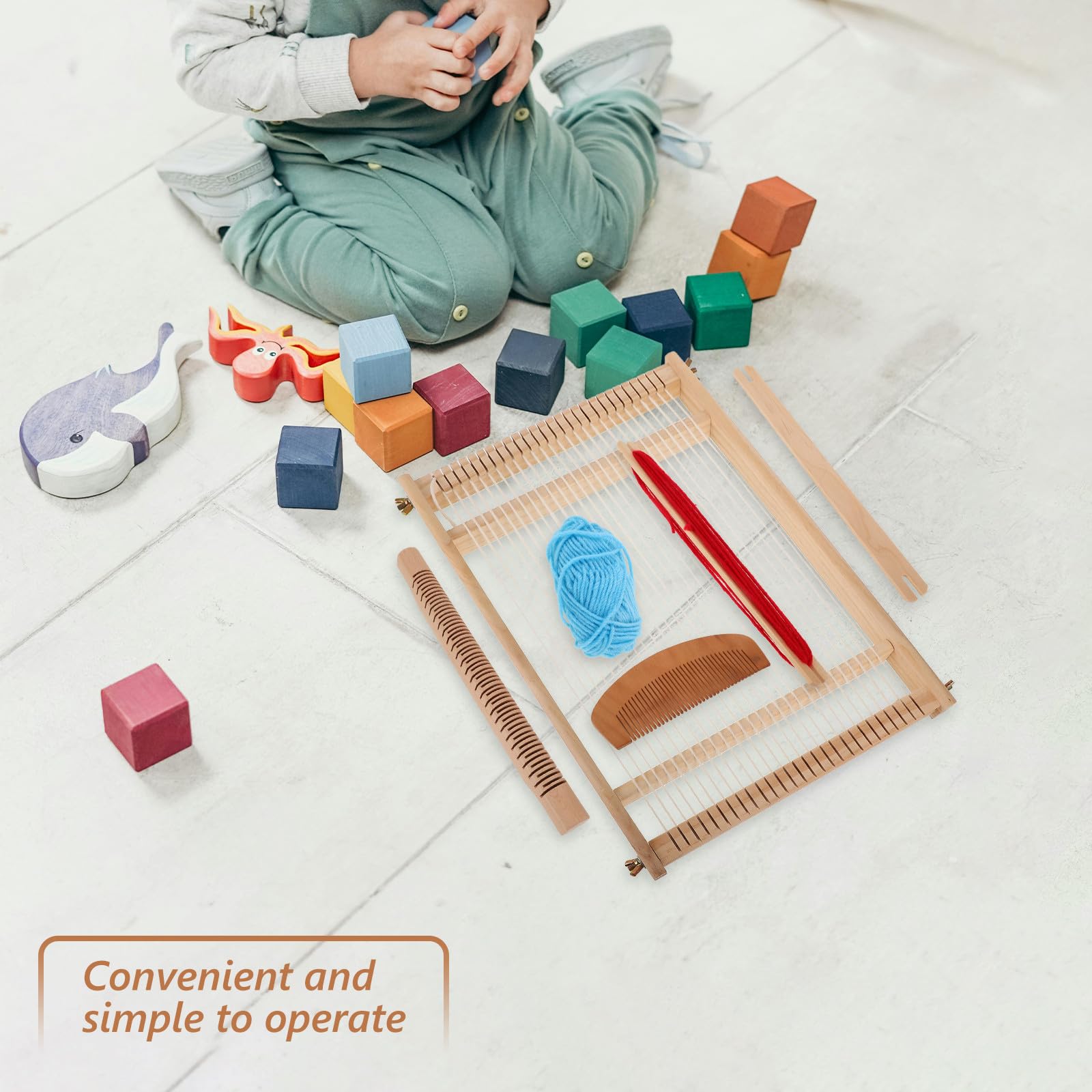 Zerodeko Telaio per Tessitura in Legno Semplice da Usare per DIY Handloom, per Back To School Party, Tessitura Arazzo e Artigianato Creativo per Ragazzo Ragazza e Giovani Colore Casuale