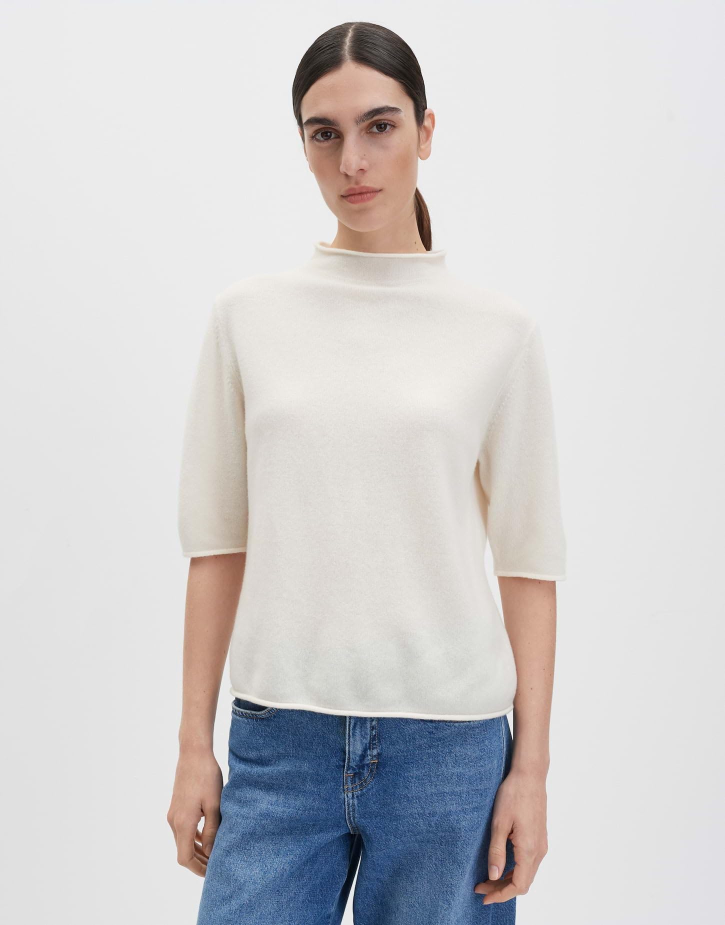 someday Damen Pullover | TUMEA Regular Kurzarmpullover aus Reiner Wolle