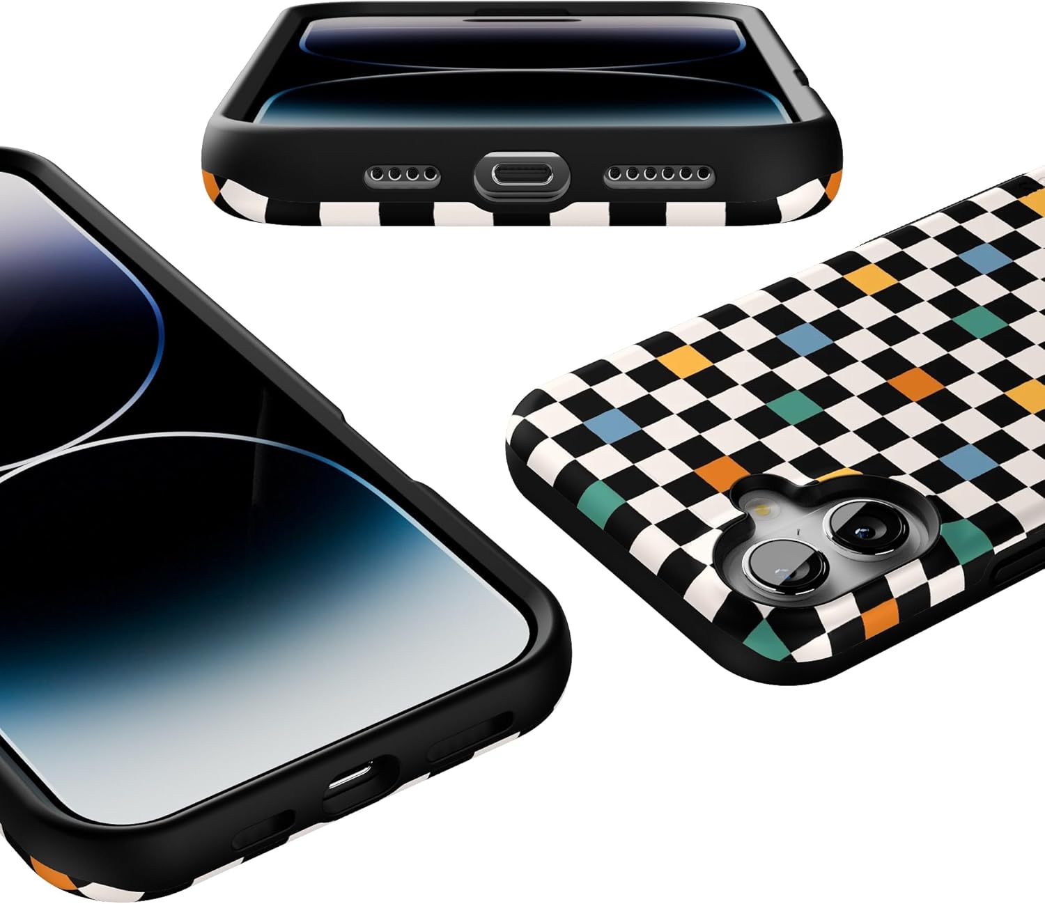Casely iPhone 16 Case | Old Skool | Retro Checkerboard | Bold Protective Design | Compatible with MagSafe