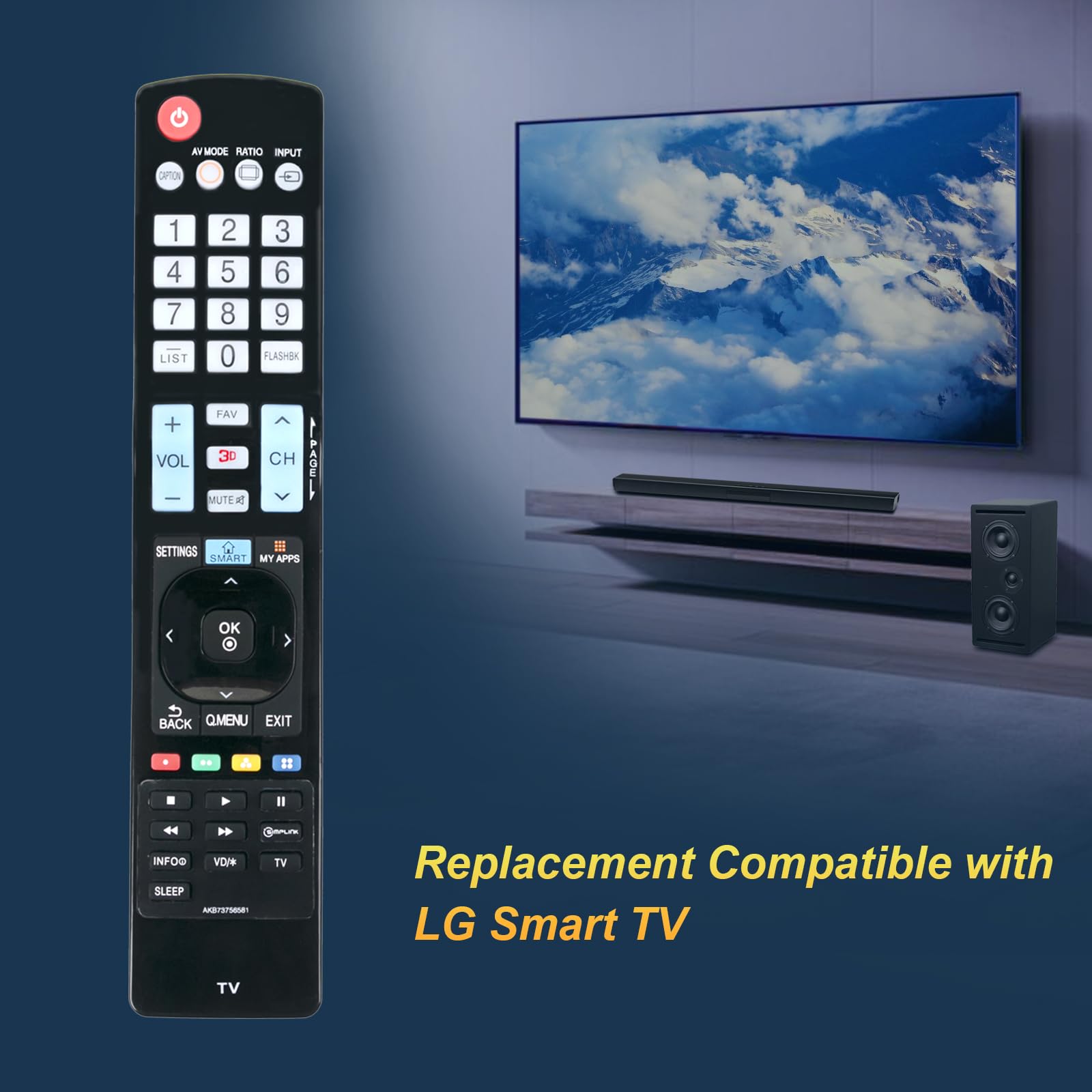Telecomando Sostitutivo AKB74475404 Per TV LG LED - Compatibile Con 42UB820V, 49UB820V, 55UB820V, 40UB800V, 49UB830V E Altri Modelli - IR, Plug And Play
