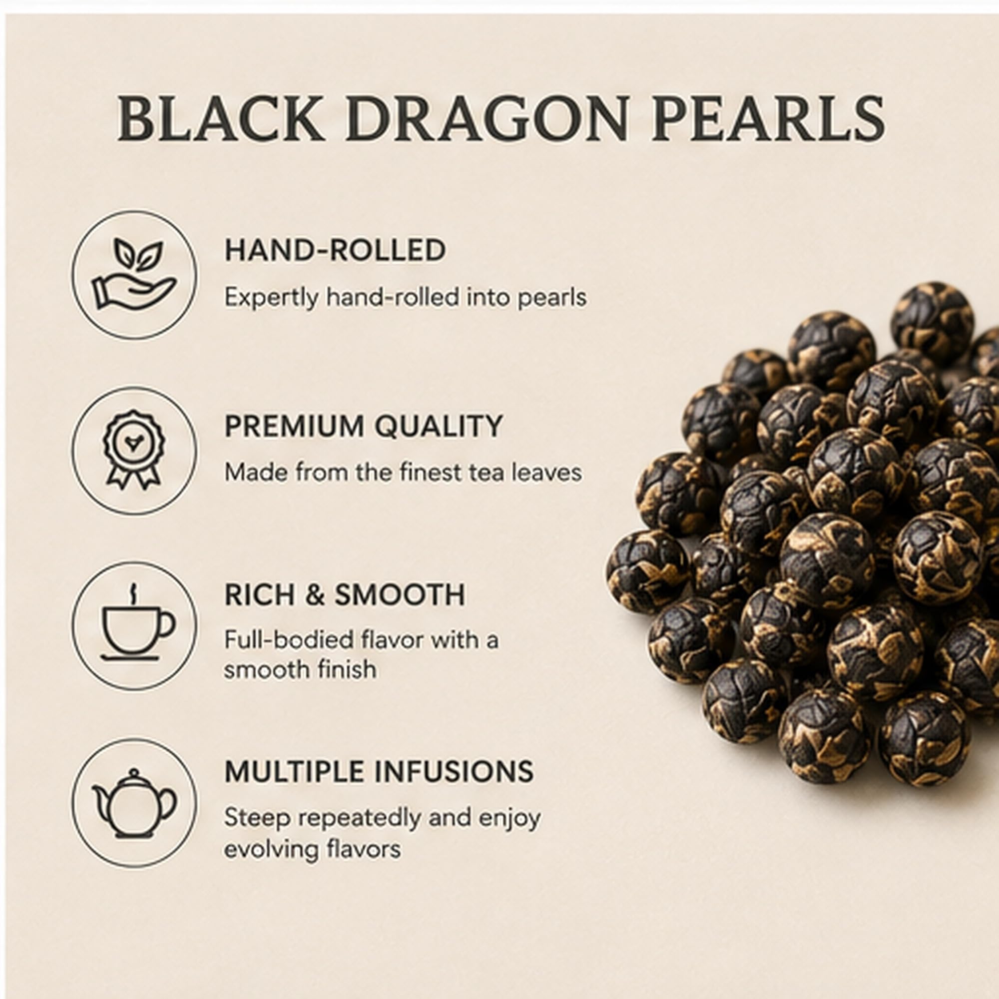 Amazon.com : Tealyra - Black Dragon Pearls - Yunnan Special Black