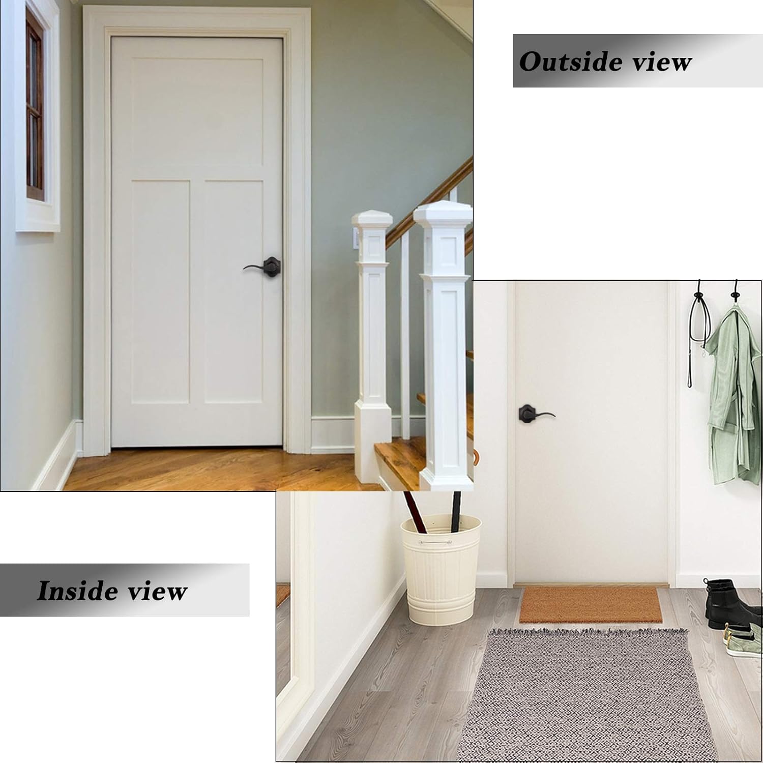 Nеw Arrіvаlѕ knobelite 5 Pack Camelot Trim Hall and Closet Lever Passage Door Lever, Keyless Door Lock for Right/Left Handed Reversible Interior Door Handle with Wave Style in Oil Rubbed Bronze