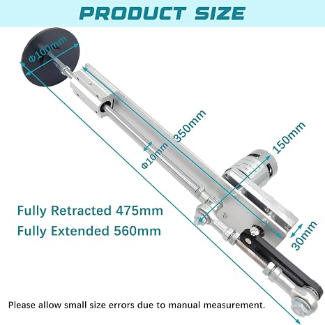 Reciprocating Linear Actuator, DC 24V Stroke 1.18-6 Gear Adjustable Telescopic Motor DIY Motor with Speed Controller and Black Suction Cup(24V150MM120RPM)