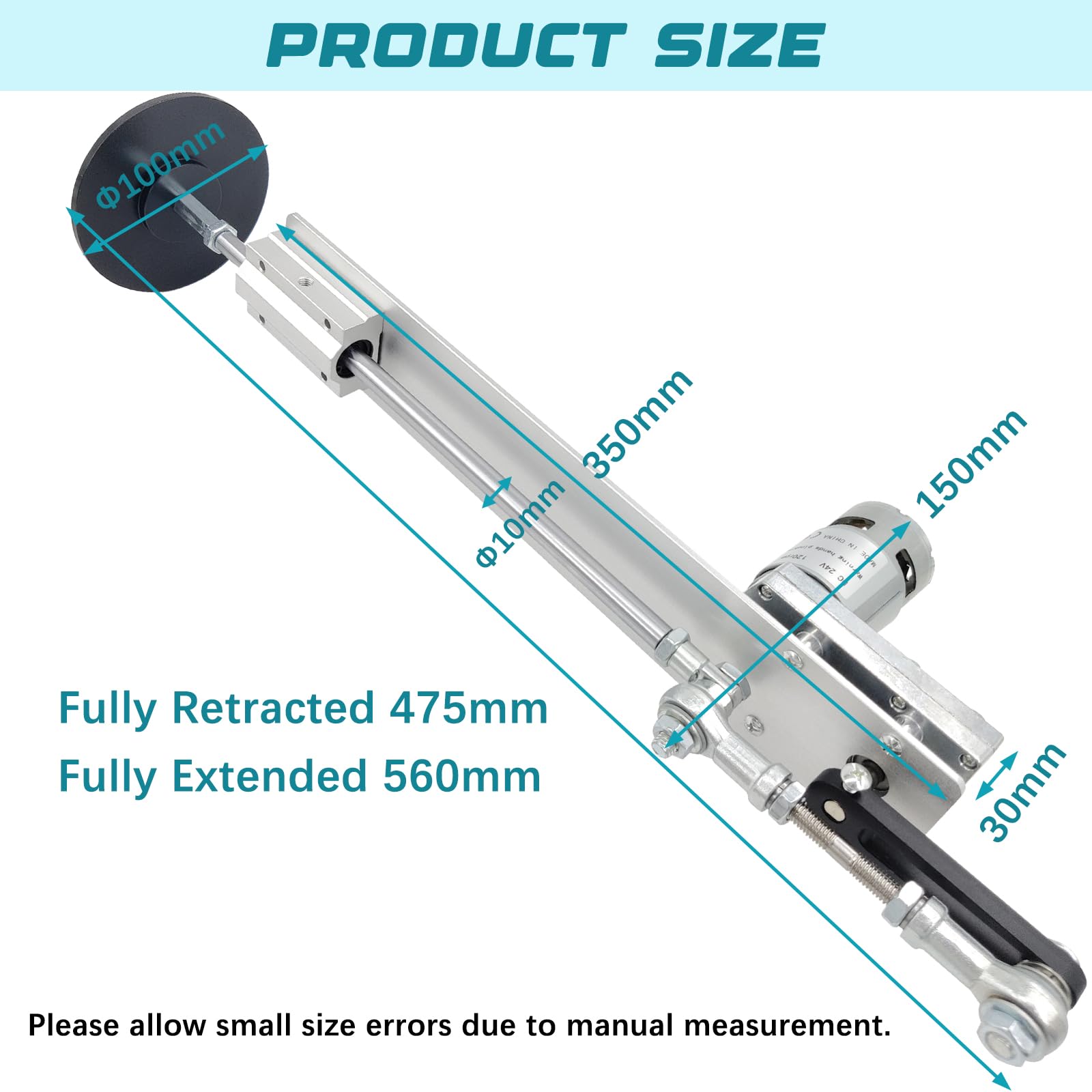 JQDML 3-40lbs Thrust Reciprocating Linear Actuator, 1.18"-6", 120RPM Max — Amazon image 3