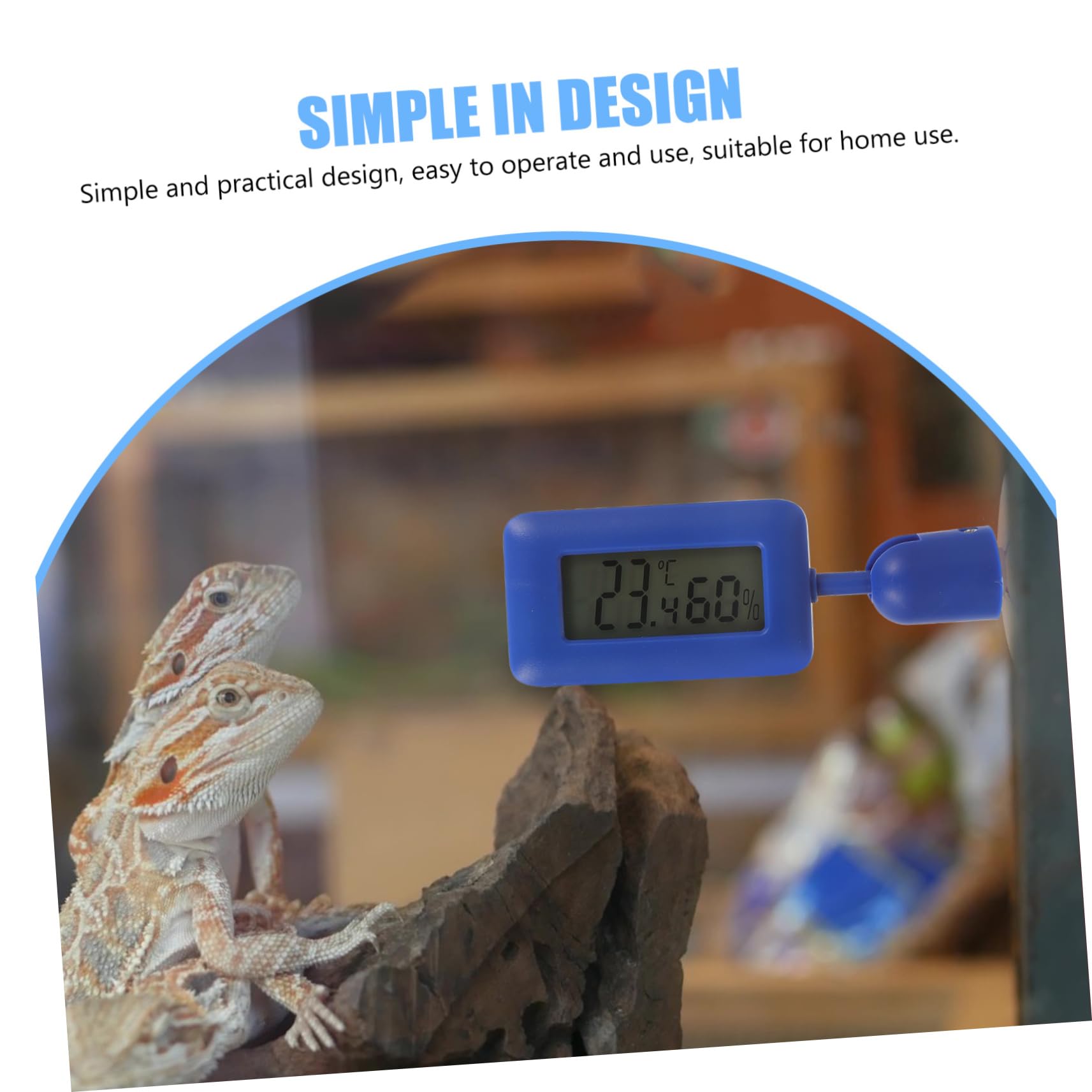 COSMEVIVI Bearded Dragon Tank Accessory Reptile Box Thermometer Large Display Accurate Temperature Sensing
