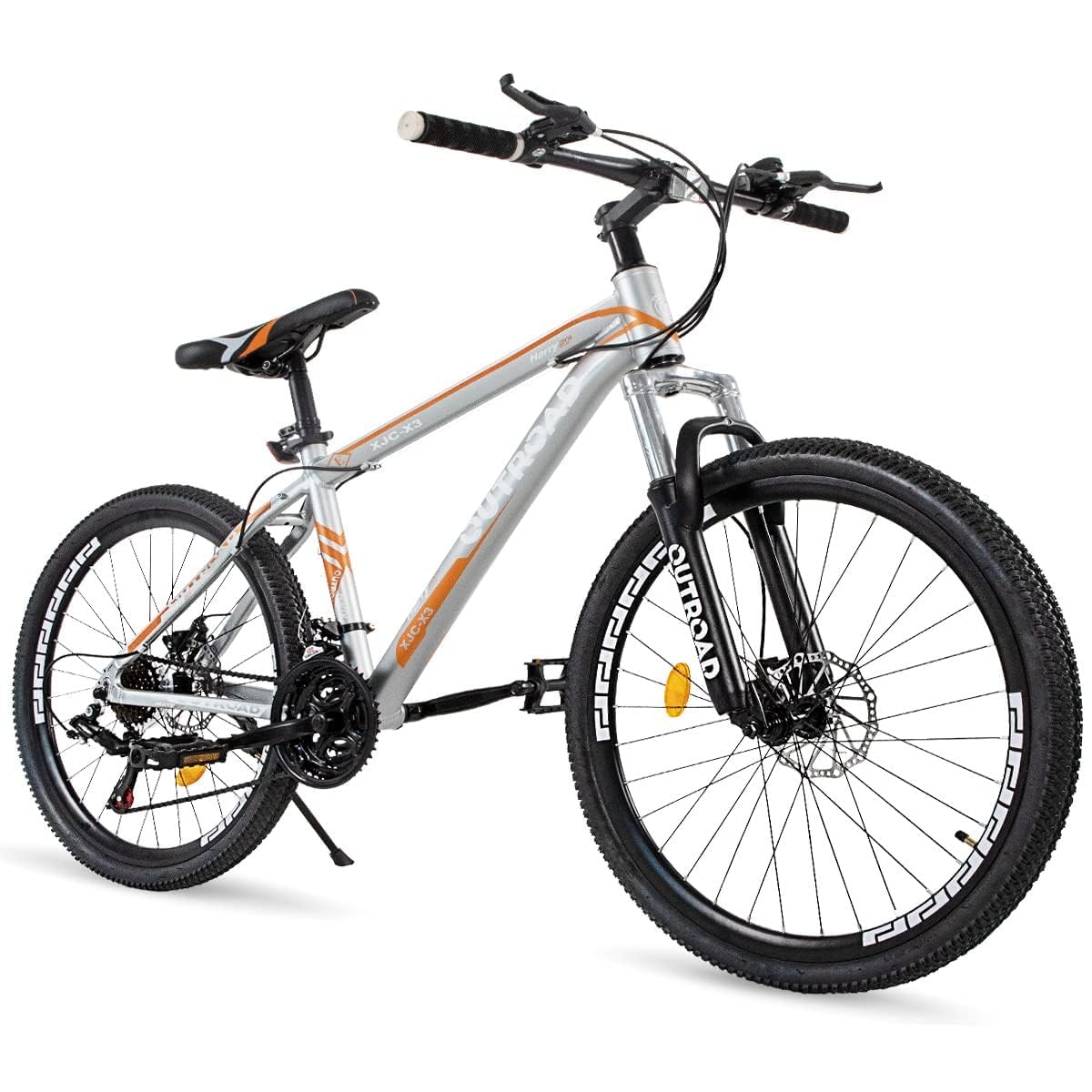 Max4out Fat Tire and Normal Tire Mountain Bike with 26-inch Wheels, 21 Speed, with High Carbon Steel Frame, Double Disc Brake, and Front Suspension