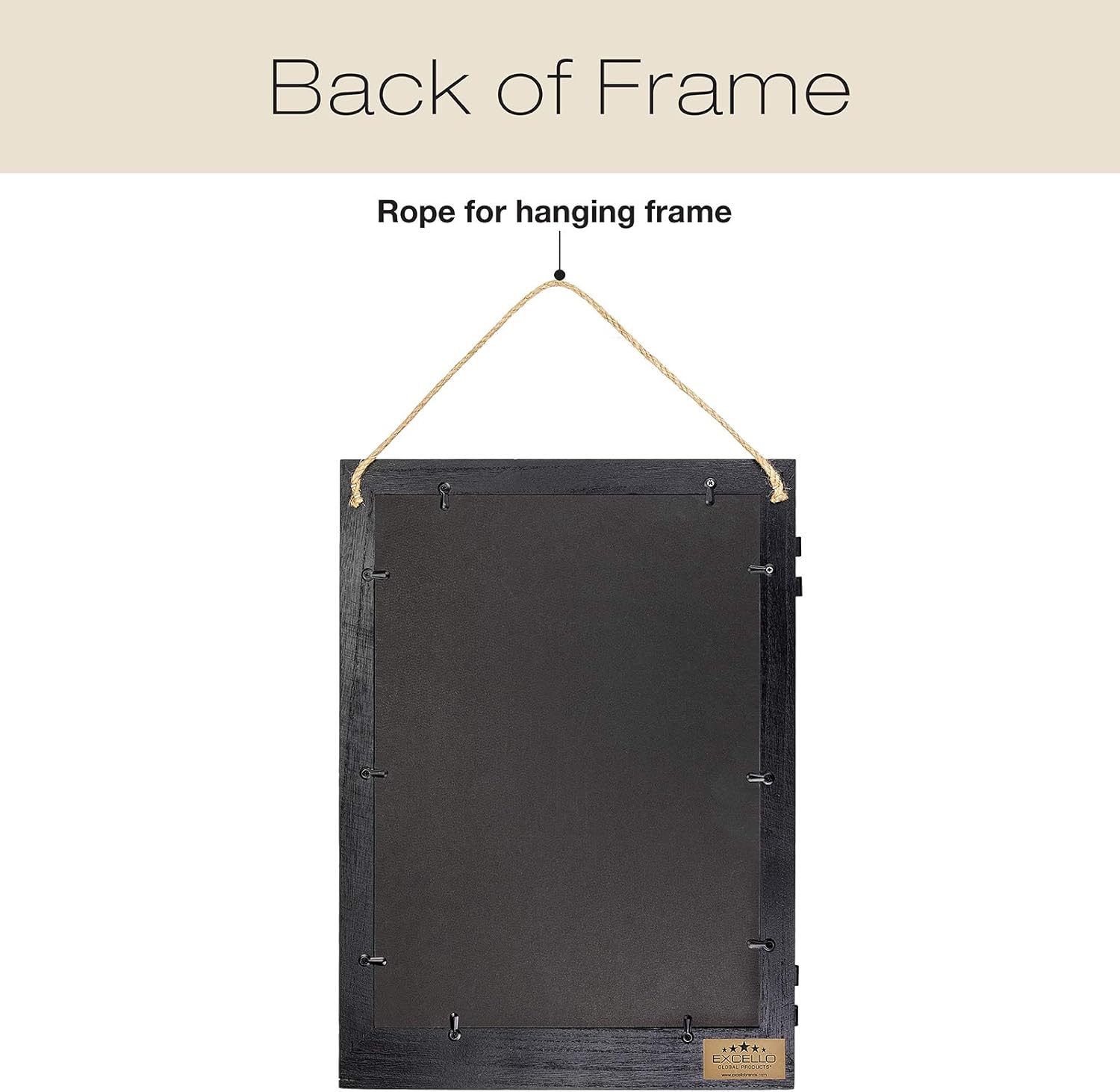 EXCELLO GLOBAL PRODUCTS Vintage Farmhouse Window Photo Frame: Rustic Hanging Distressed Wood Collage Picture Frame. Holds Four 4x6 or 5x7 Photos (Black) - Image 3