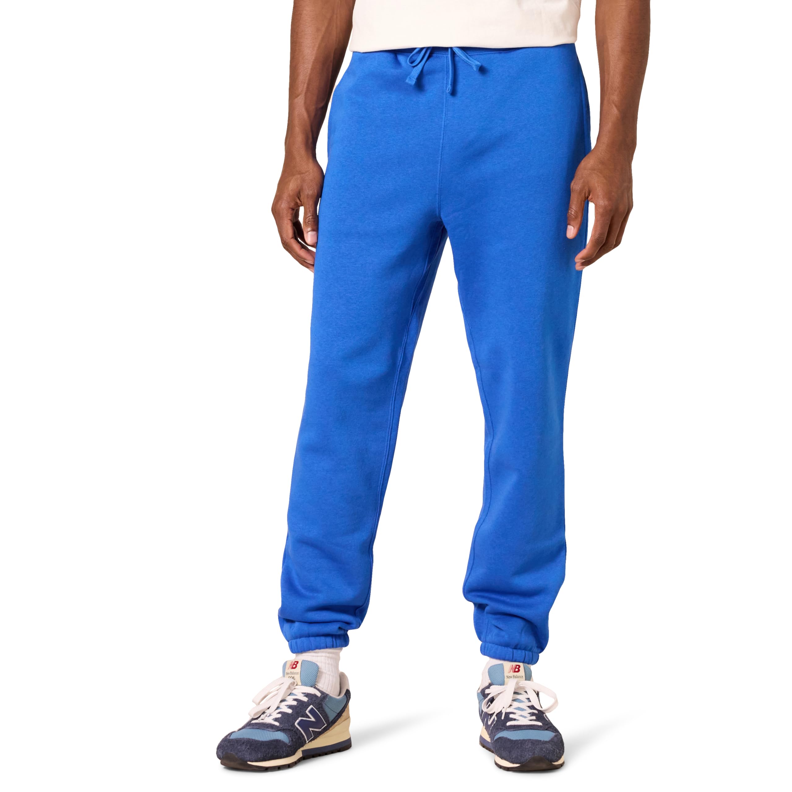 Amazon Essentials Men's Relaxed-Fit Closed-Bottom Joggers (Available in Big & Tall), Bright Blue, XXL