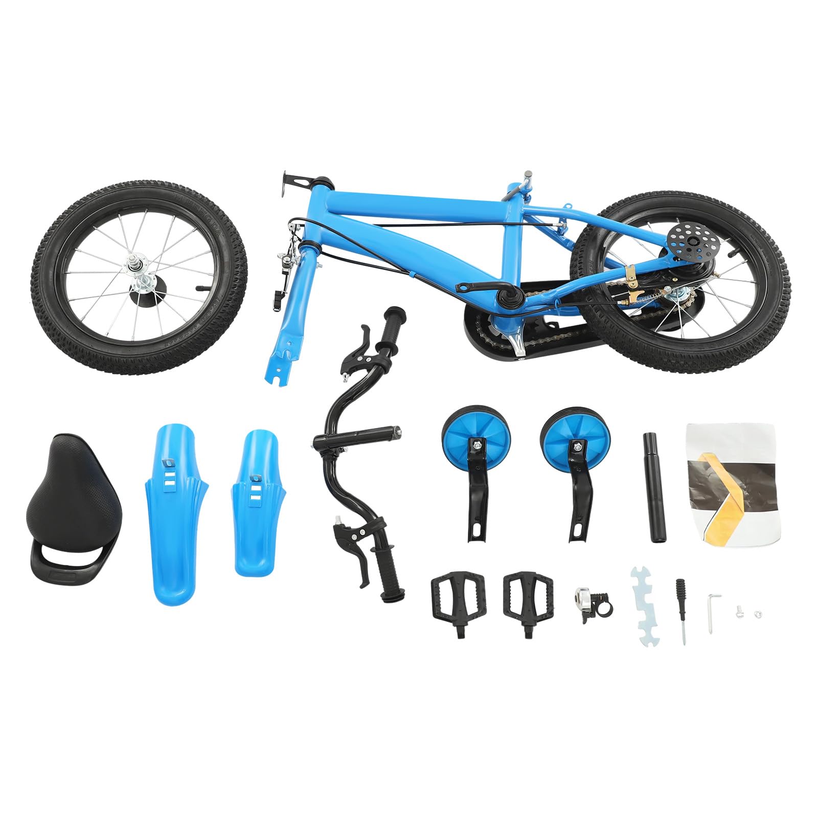 Vélo Enfant 12 Pouces pour Enfant de 3 à 7 Ans, garçons et Filles, avec Roues stabilisatrices et Garde-Boue, Hauteur réglable de 43 à 49 cm, idéal pour Les débutants à l'entraînement au vélo