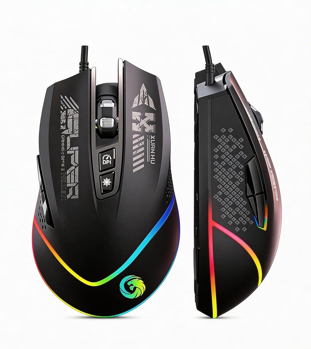 【2026 Summer Kitchen Refresh】 RGB Backlit Wired Gaming Mouse, High Precision Ergonomic Mouse for Summer Desk Upgrade & Gaming