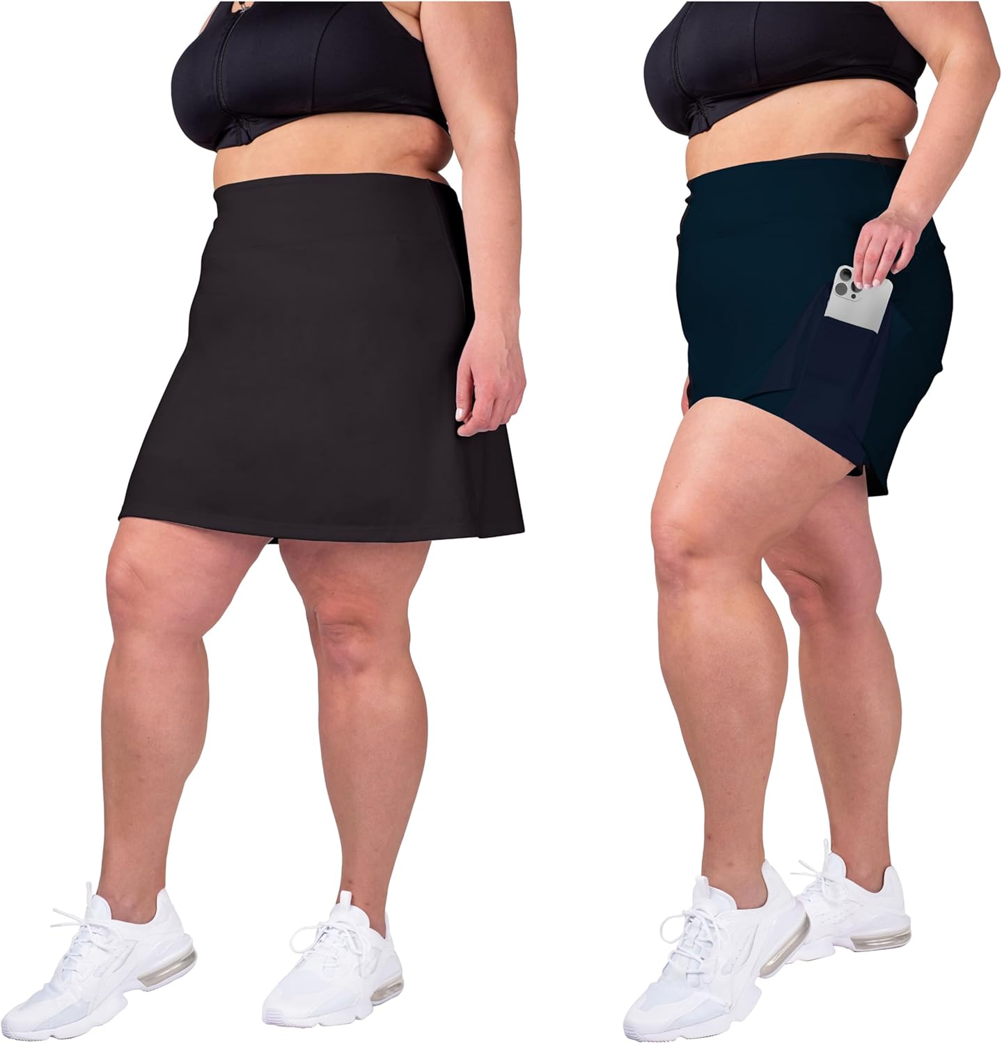 Inerzia 2 Pack Skorts Plus Size Skirts for Women High Waisted Active Skort Golf and Tennis Skirts for Women