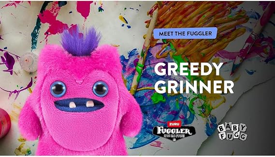 Zuru Baby Fuggs Plush Toys, 3.5 Inch Mini Monster Collectibles, Fuggler Funny Ugly Monster Stuffed Animal (Greedy Grinner)