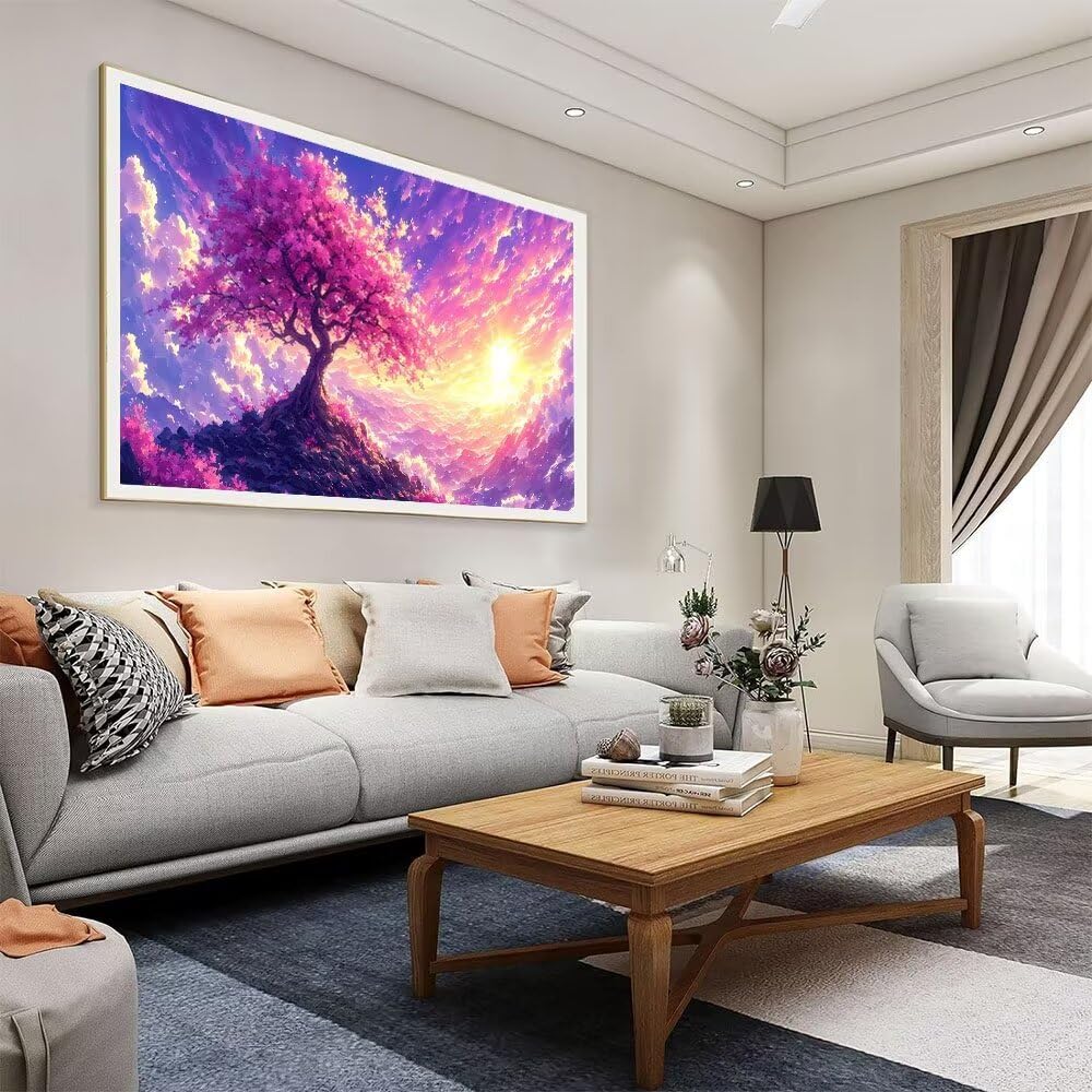 5D DIY Diamond Painting Kit Completo, Grandi alberi Diamantini Strass Ricamo a Punto per Adulti Bambini Decorazione Casa, Kit per Pittura Diamante Mosaico Fai Da Te, per Decorazioni Casa 50x100cm S-83