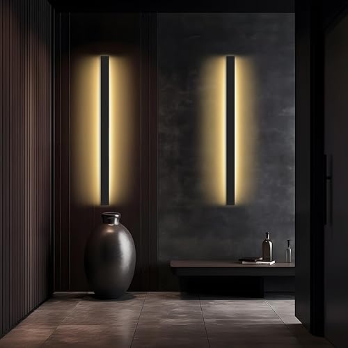 Miniatura 3 de Lámpara LED moderna de pared para exteriores, aplique de pared LED impermeable, lámpara de pared rectangular negra, elegante aluminio de aviación