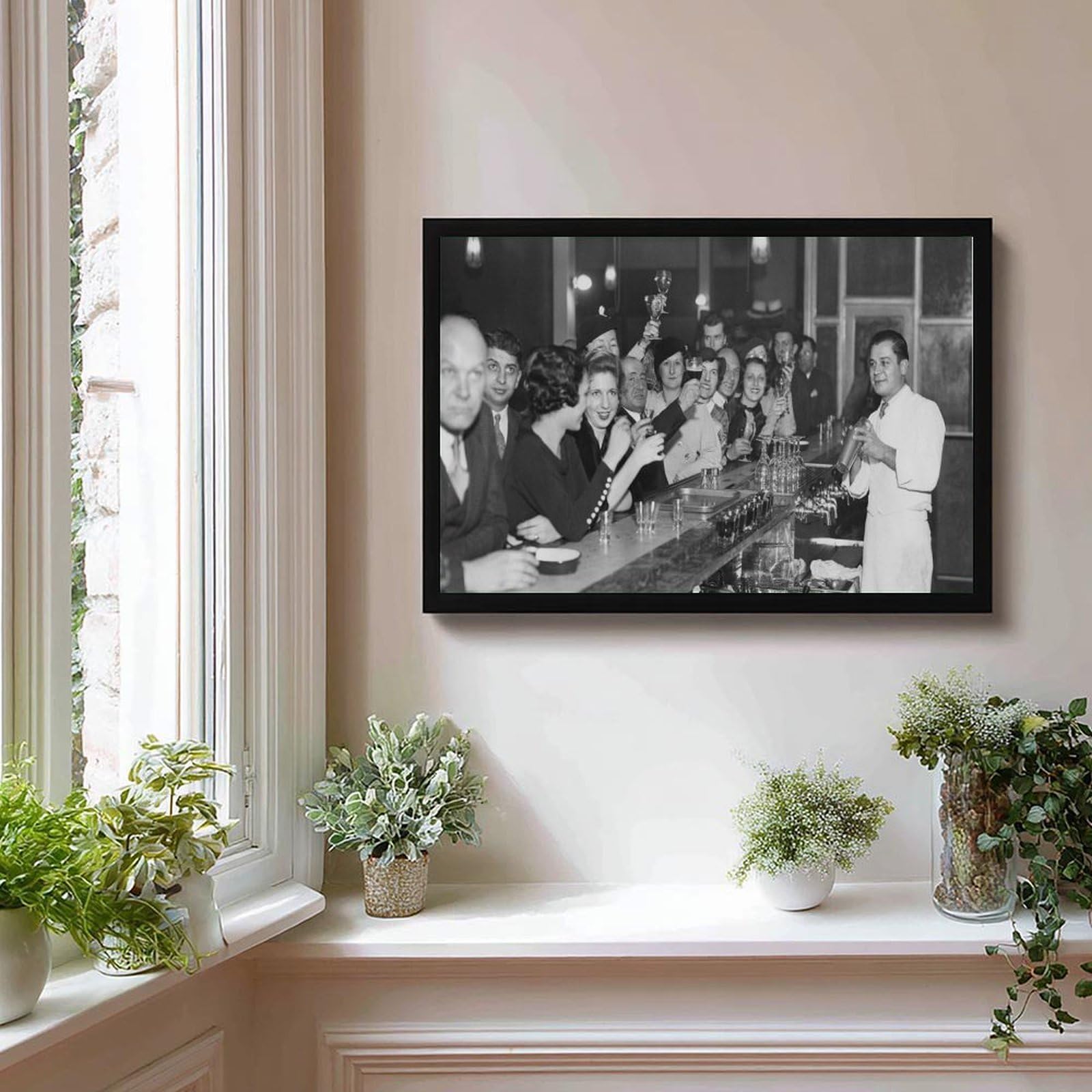WCYB Fin de la prohibición en un bar – Póster de la 18ª enmienda de la enmienda, arte de pared para oficina, marco colgante de 40,6 cm de largo x 61 cm de ancho