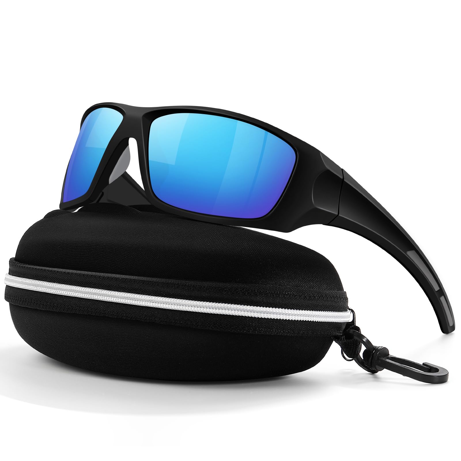 Occhiali da sole sportivi polarizzati da uomo, UV400, avvolgenti, per pesca, guida, corsa, ciclismo, golf